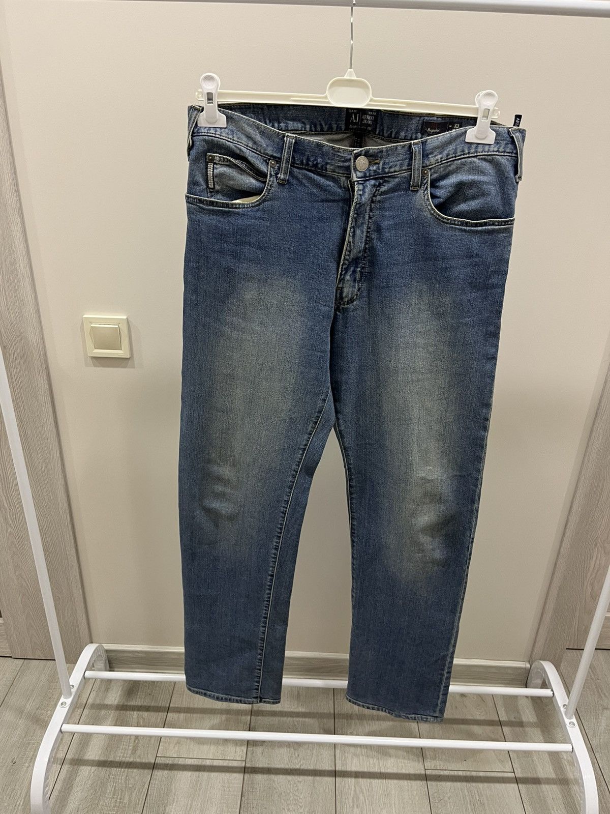 Armani Vintage ARMANI JEANS Wide Leg Baggy Distressed Washed Pants Size US 33 - 2 Thumbnail