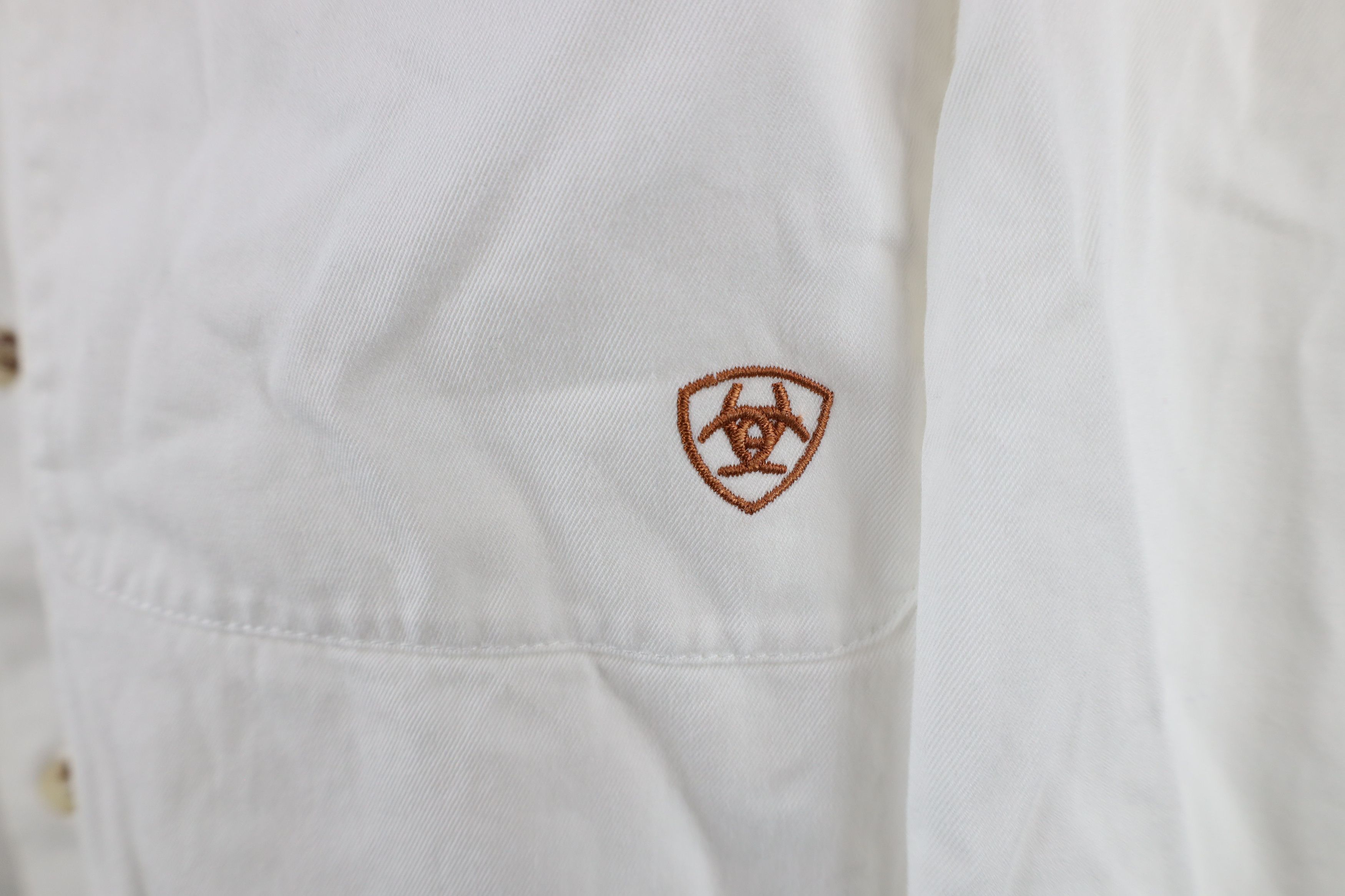 Ariat × Vintage Ariat Heavyweight Twill Collared Button Down Shirt White Size US L / EU 52-54 / 3 - 4 Thumbnail