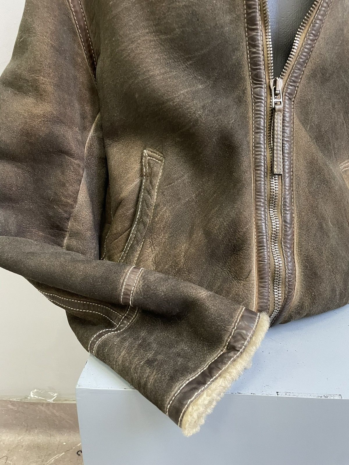 Japanese Brand Rare Italian sheepskin leather avant garde leather jacket Size US M / EU 48-50 / 2 - 4 Thumbnail