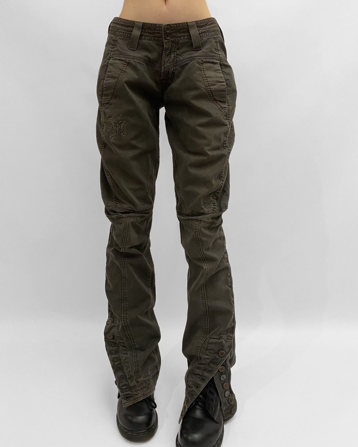 Pantalon Cargo Ivoire Marithé Et François Girbaud - Taille 36, Coton/lin, Occasion TB