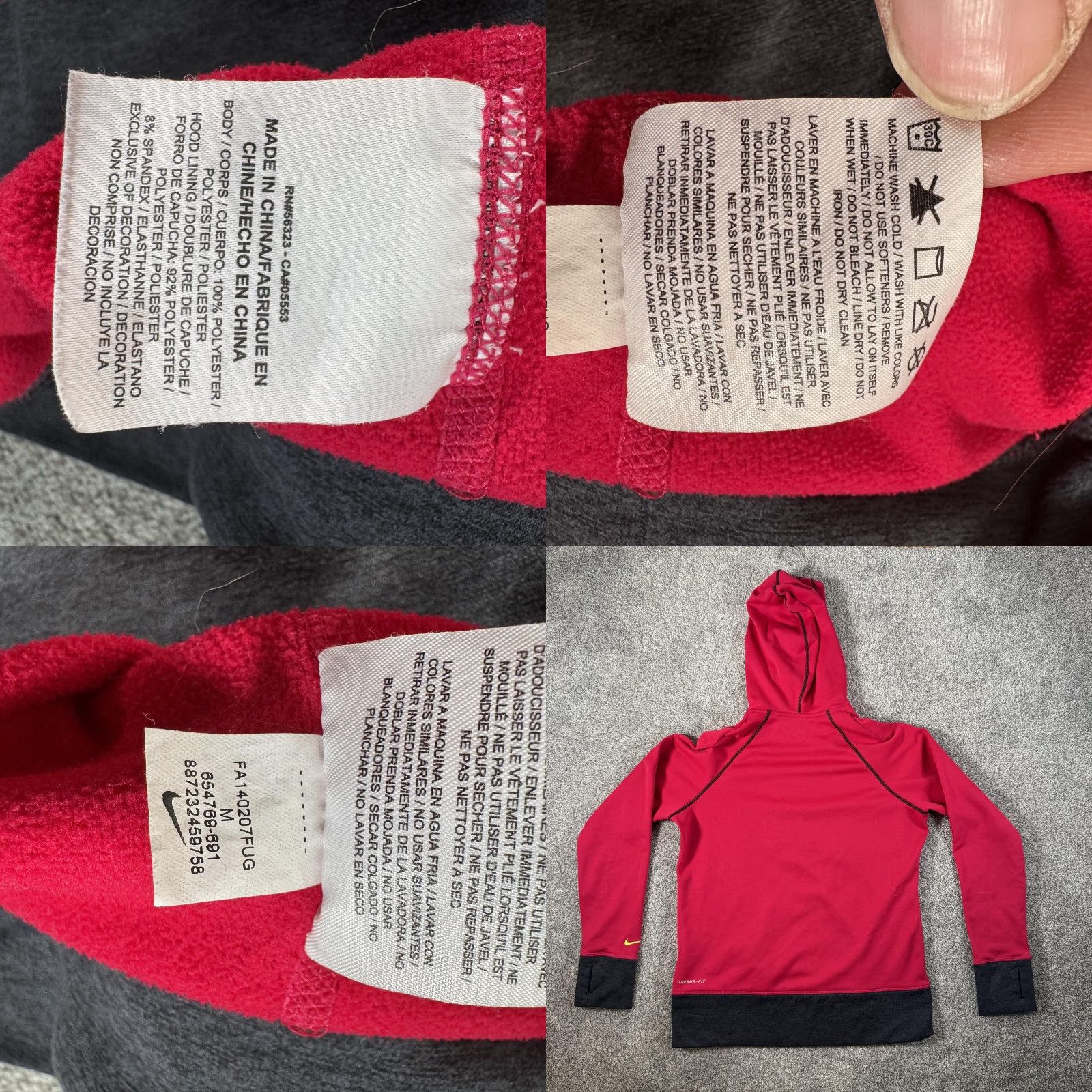 Nike VINTAGE Nike Hoodie M Therma-FIT Thumbholes Retro Sportswear Y2K Streetwear Frat Boy Size US M / EU 48-50 / 2 - 8 Thumbnail