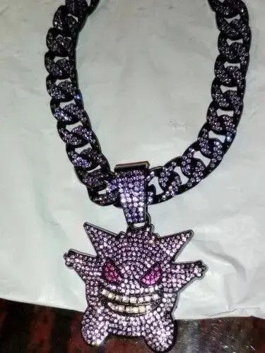 Jewelry Shiny Purple Ice Cuban Chain Necklace (Length 19.69in) Size ONE SIZE - 4 Thumbnail