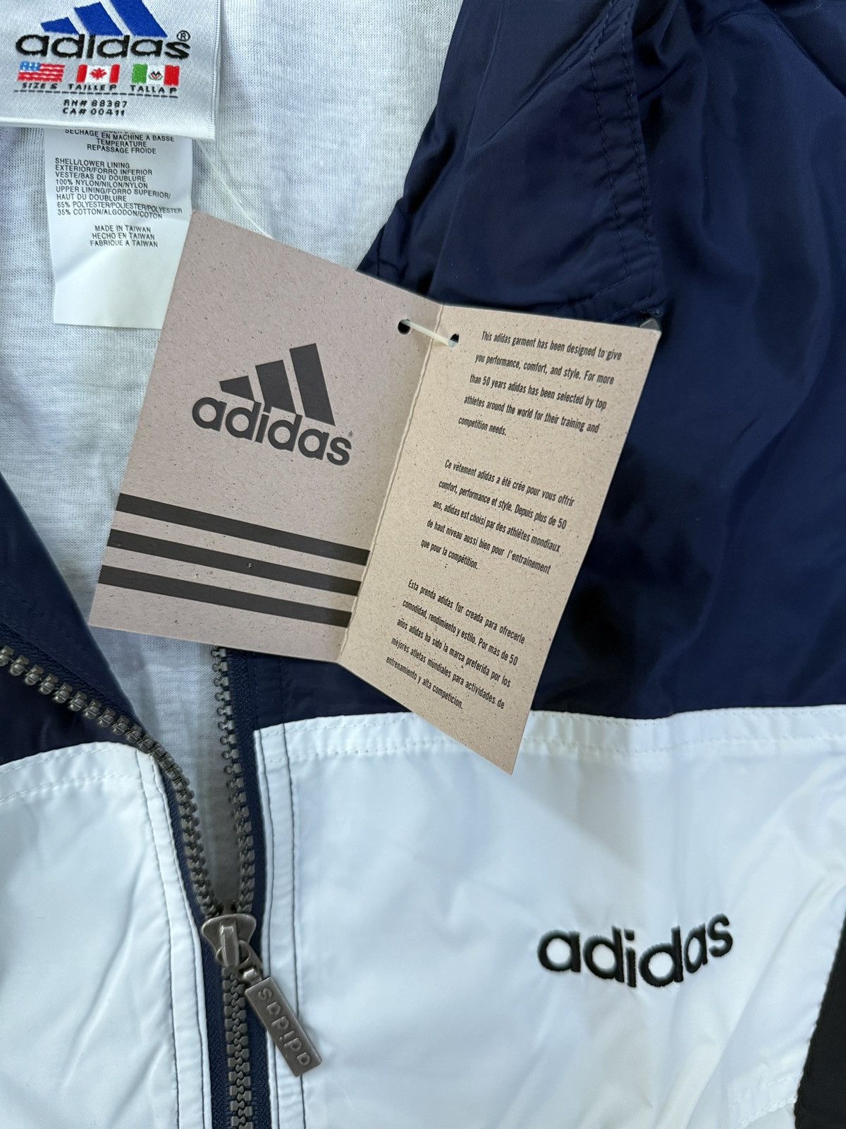 Adidas Vintage 1990s Adidas Santiago Warmup Tracksuit Navy Size S Size US S / EU 44-46 / 1 - 9 Thumbnail