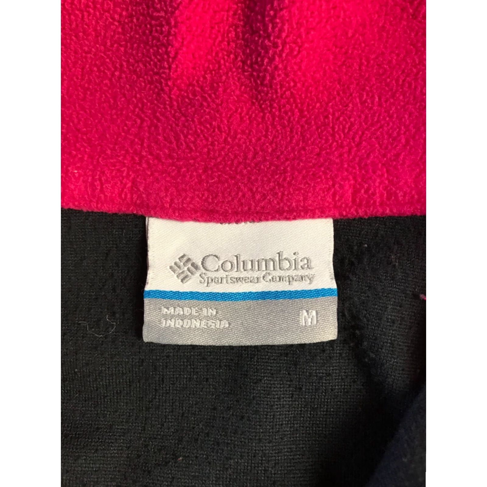 Vintage Columbia Jacket Women's Medium Black Pink Quarter Zip Fleece Size M / US 6-8 / IT 42-44 - 6 Thumbnail