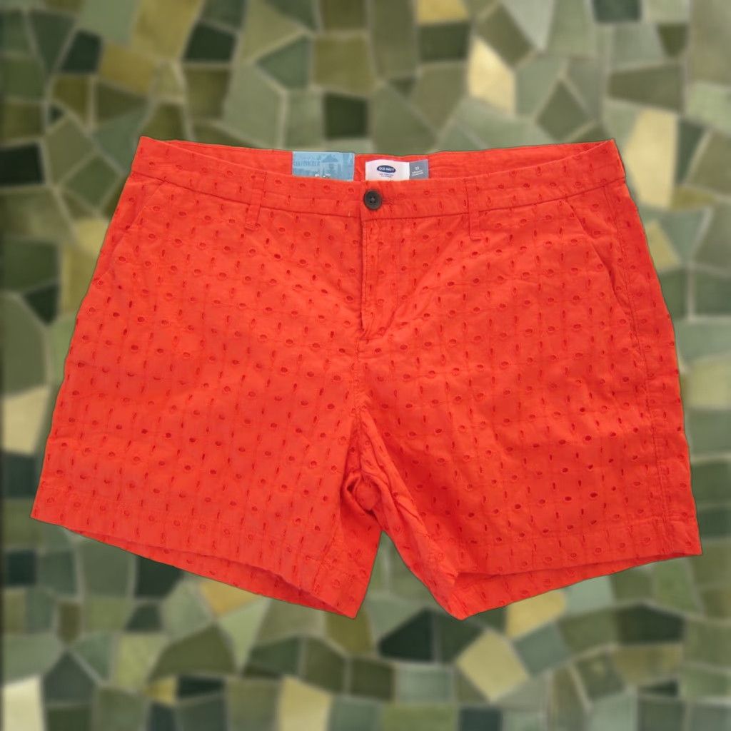 Old Navy NWT Old Navy Cotton Orange Embroidered Flat Front Pocket Standard Chino Short Women 12 Size 34" / US 12 / IT 48 - 1 Thumbnail
