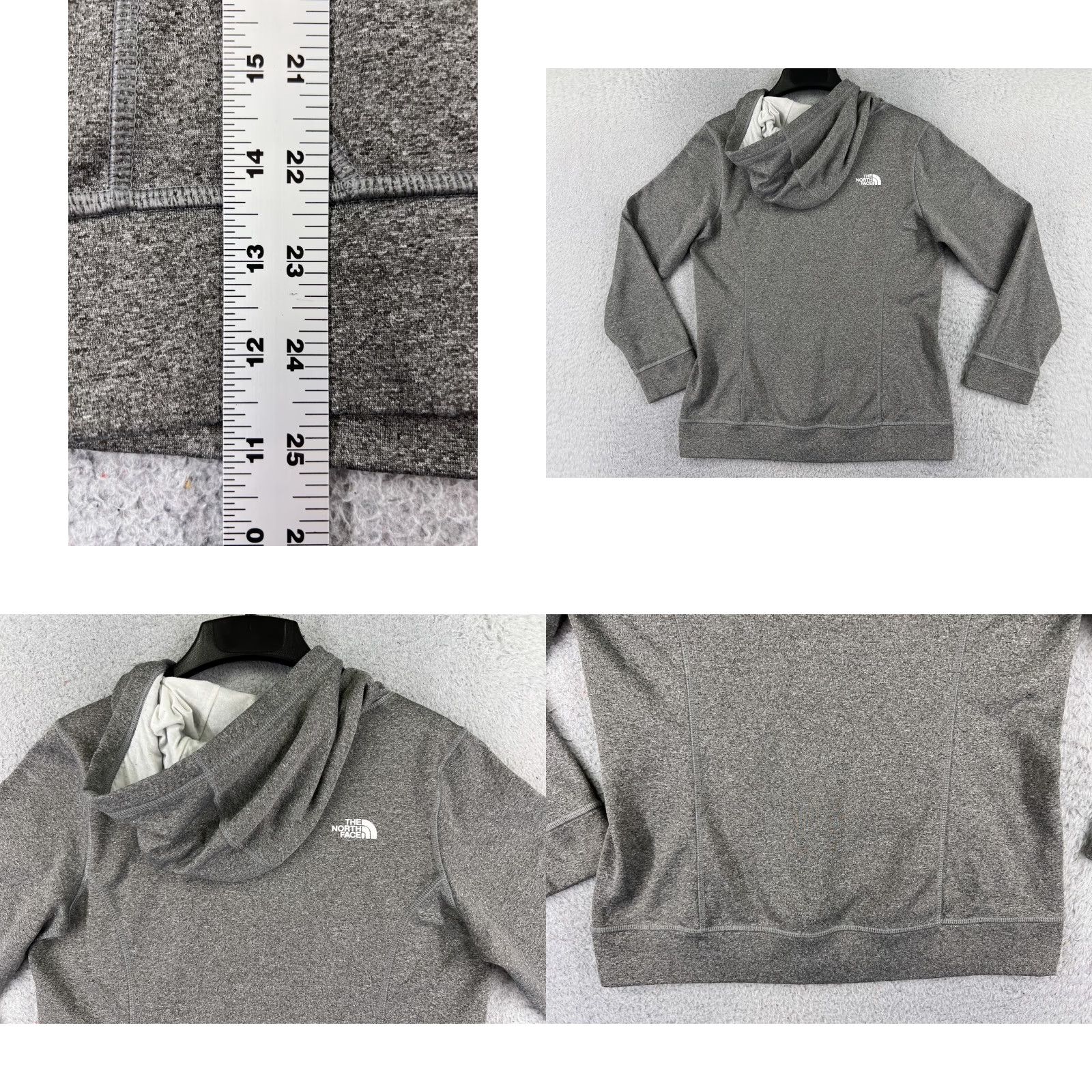 The North Face The North Face Hoodie Womens Medium Gray Logo 100% Polyester Pocket Sweatshirt Size M / US 6-8 / IT 42-44 - 9 Thumbnail