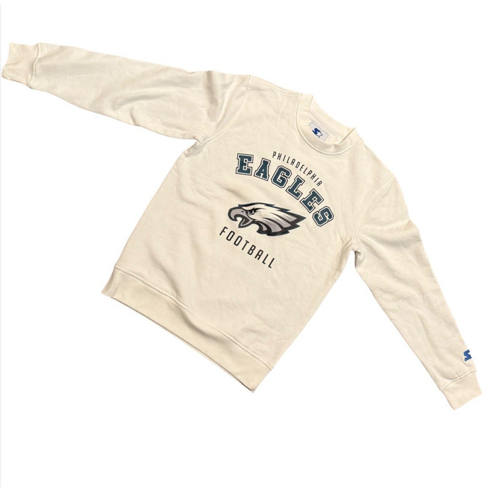 Starter Starter White Philadelphia Eagles Logo Pullover Sweatshirt Size US S / EU 44-46 / 1 - 1 Thumbnail