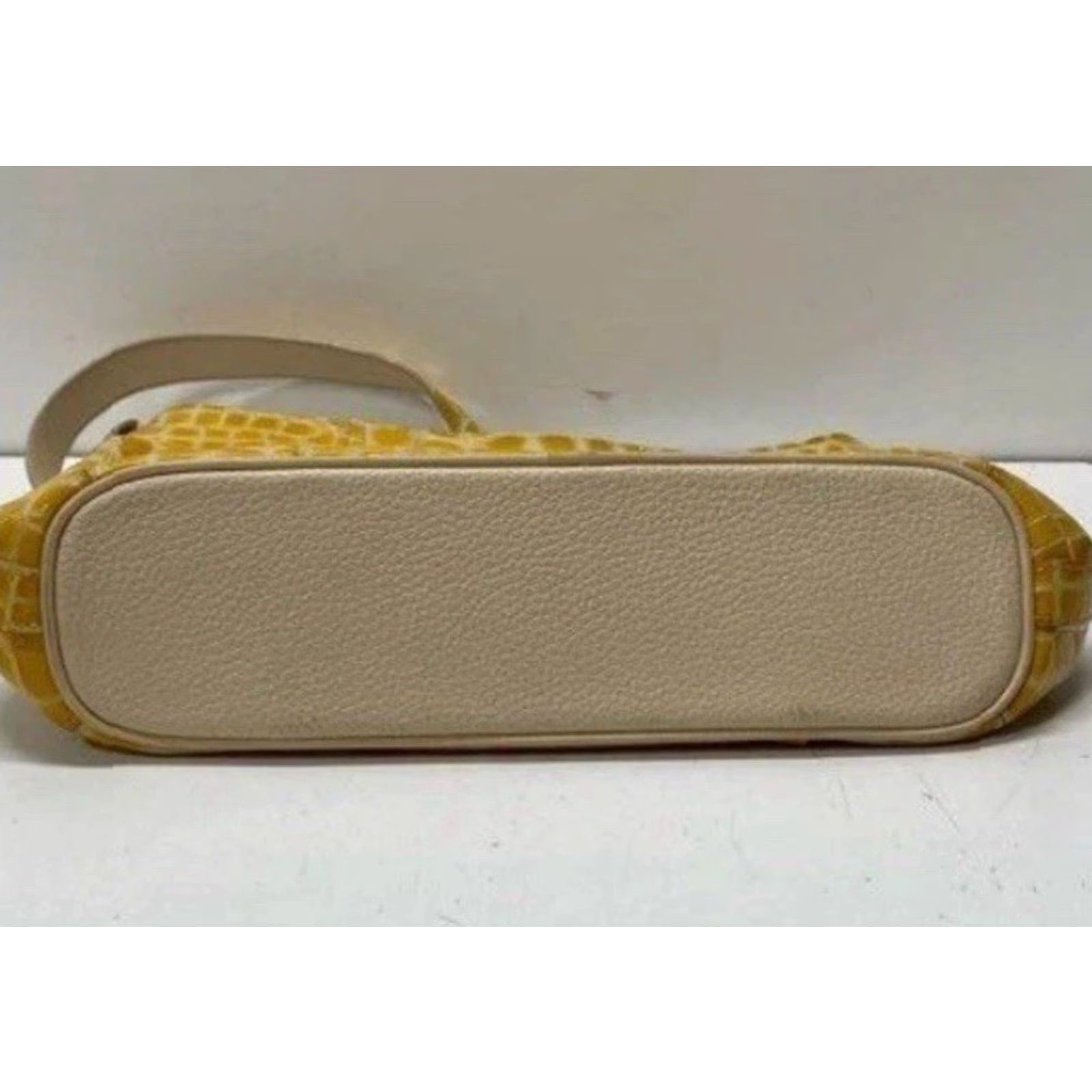 Brighton Brighton Shoulder Bag D919810 Crocodile Embossed Leather Yellow Beige Adjustable Strap Womens Medium Color Yellow Occasion Casual Size ONE SIZE - 3 Thumbnail