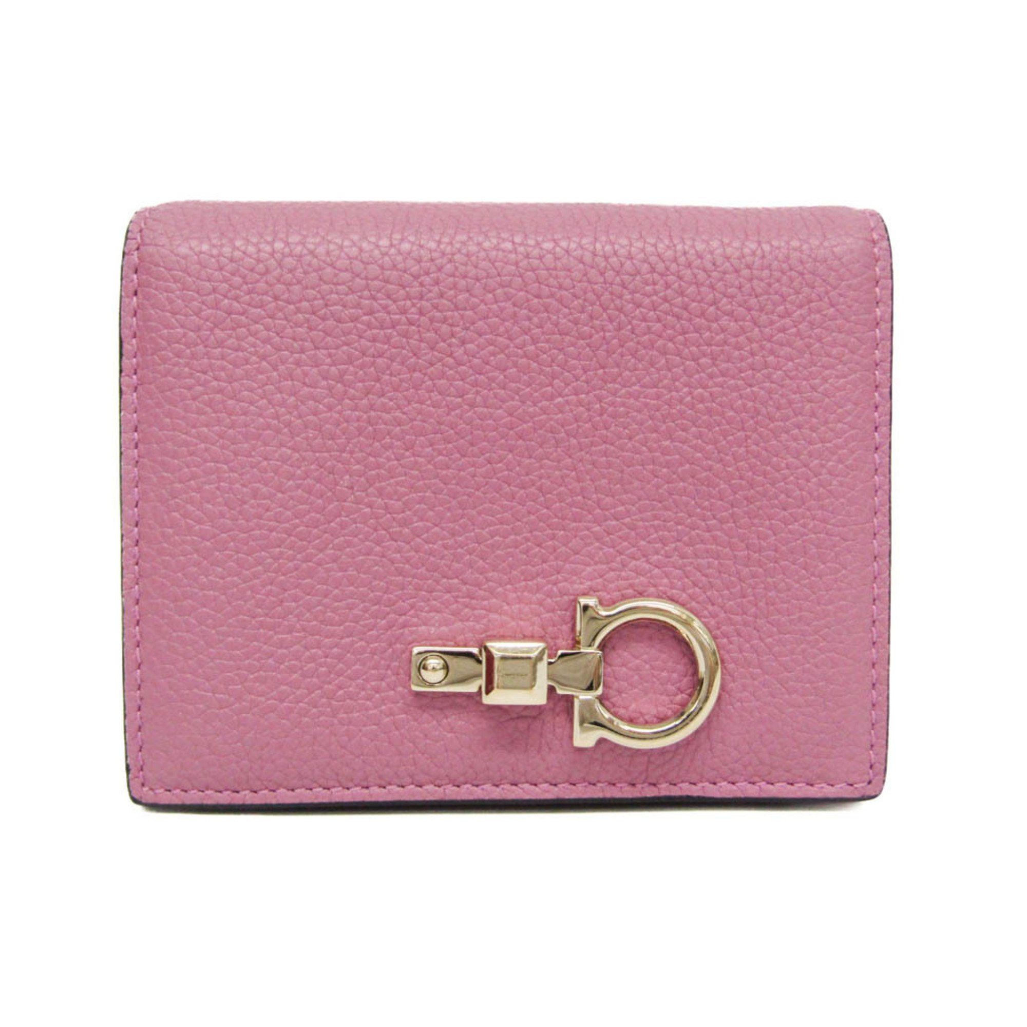 Salvatore Ferragamo Salvatore Ferragamo Gancini JL-22 E032 Women's Leather Wallet (bi-fold) Pink Size ONE SIZE - 1 Thumbnail