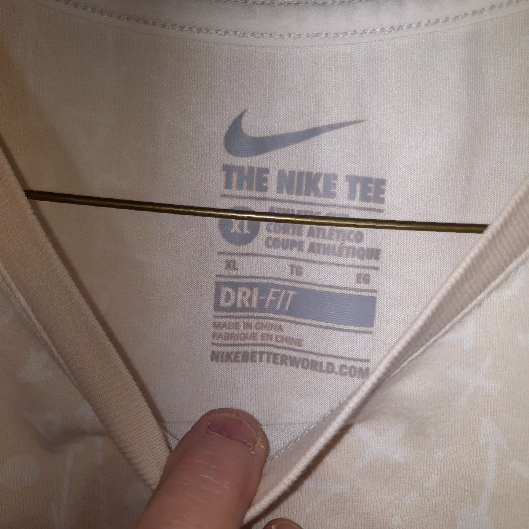 Nike Nike Dri-Fit T-Shirt Short Sleeve Logo Swoosh Printed Men XL Tan & Black Size US XL / EU 56 / 4 - 3 Thumbnail