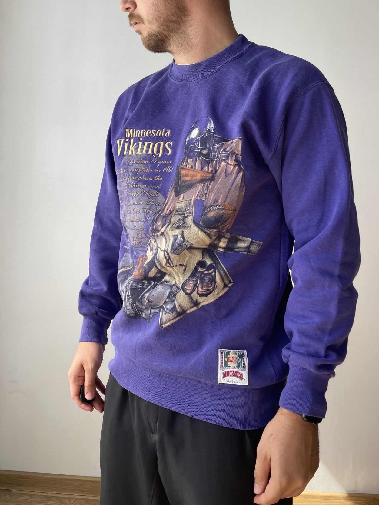 Nutmeg Vintage Minnesota Vikings NFL Nutmeg Purple Sweatshirt M/L Size US M / EU 48-50 / 2 - 2 Thumbnail