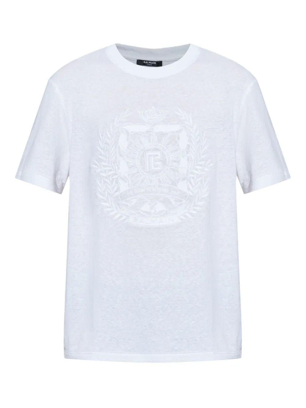 Balmain o1loc1c0526 Embroidered-Logo T-Shirt in White Size US S / EU 44-46 / 1 - 1 Thumbnail