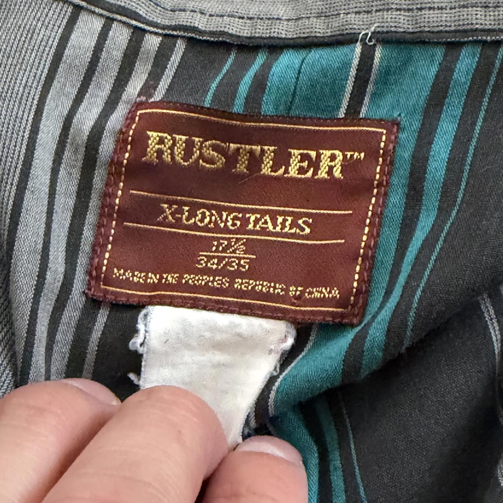 Rustler Vintage 90s Rustler Western Cowboy Striped Snap Shirt Size US XL / EU 56 / 4 - 3 Thumbnail