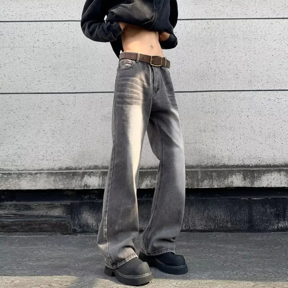 Japanese Brand Retro loose straight leg wide leg jeans Size US 32 / EU 48 - 2 Thumbnail