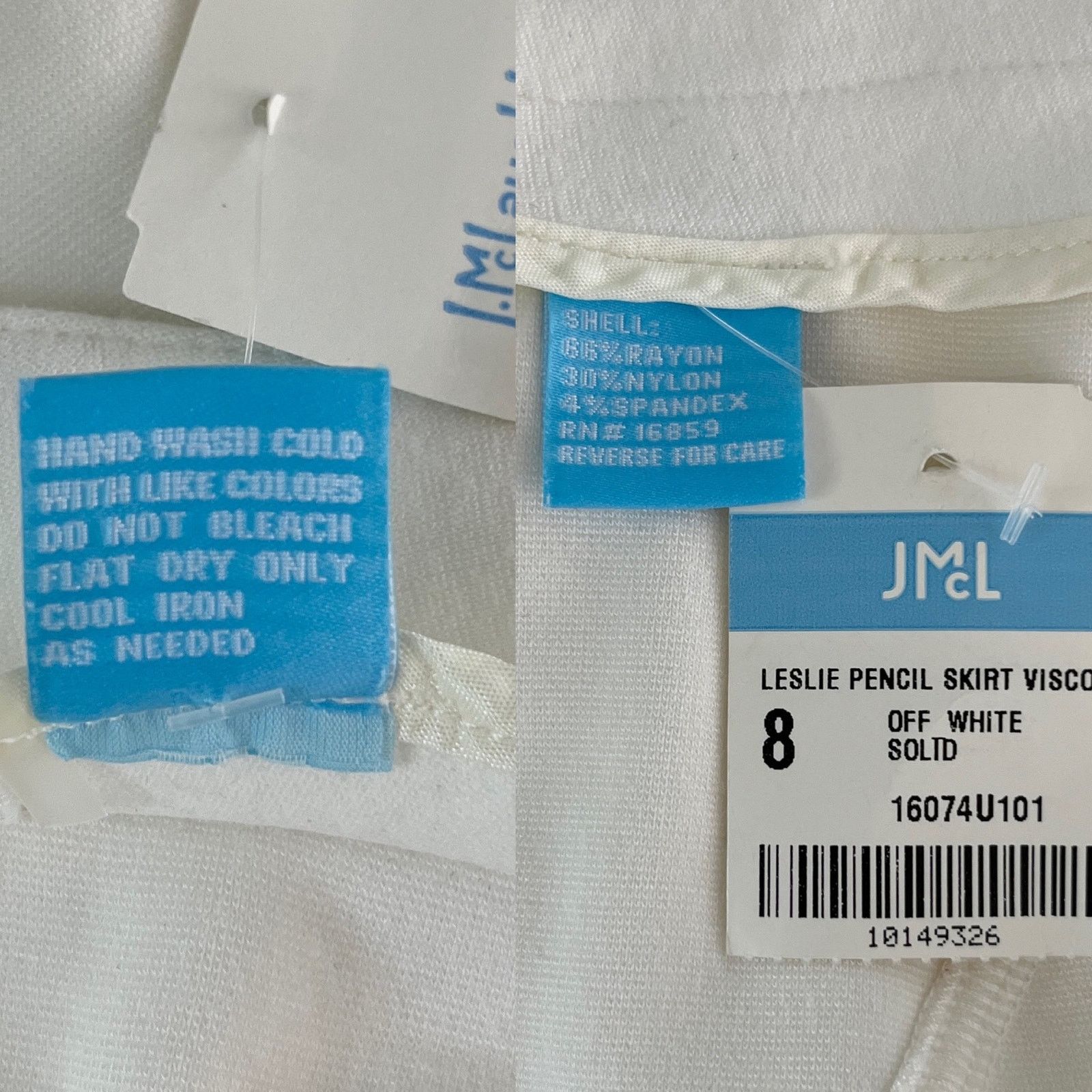 J.McLaughlin J McLaughlin Leslie Pencil Skirt 8 Off White Stretch New Size 30" / US 8 / IT 44 - 6 Thumbnail