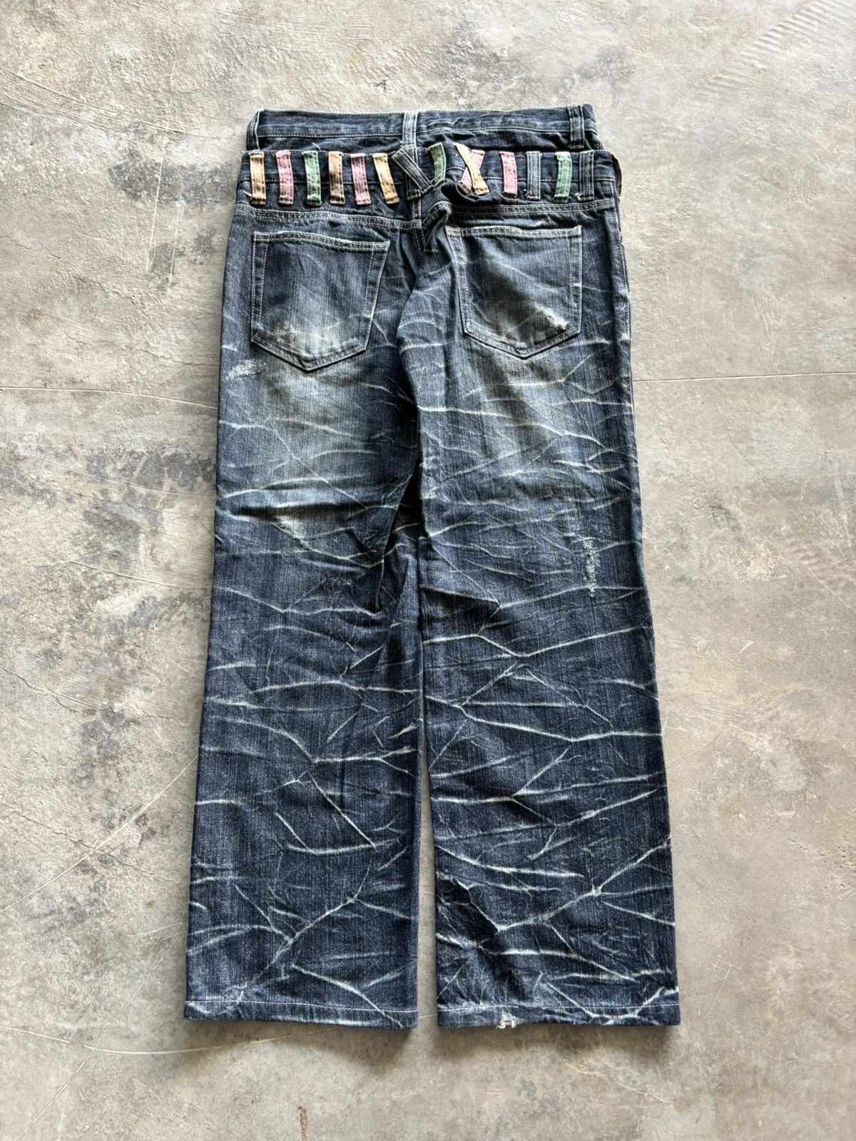 PPFM CRAZY DOUBLE WAIST NYLAUS PUNK GRUNGE SICK FADED CLAW WASHED Size US 32 / EU 48 - 11 Thumbnail