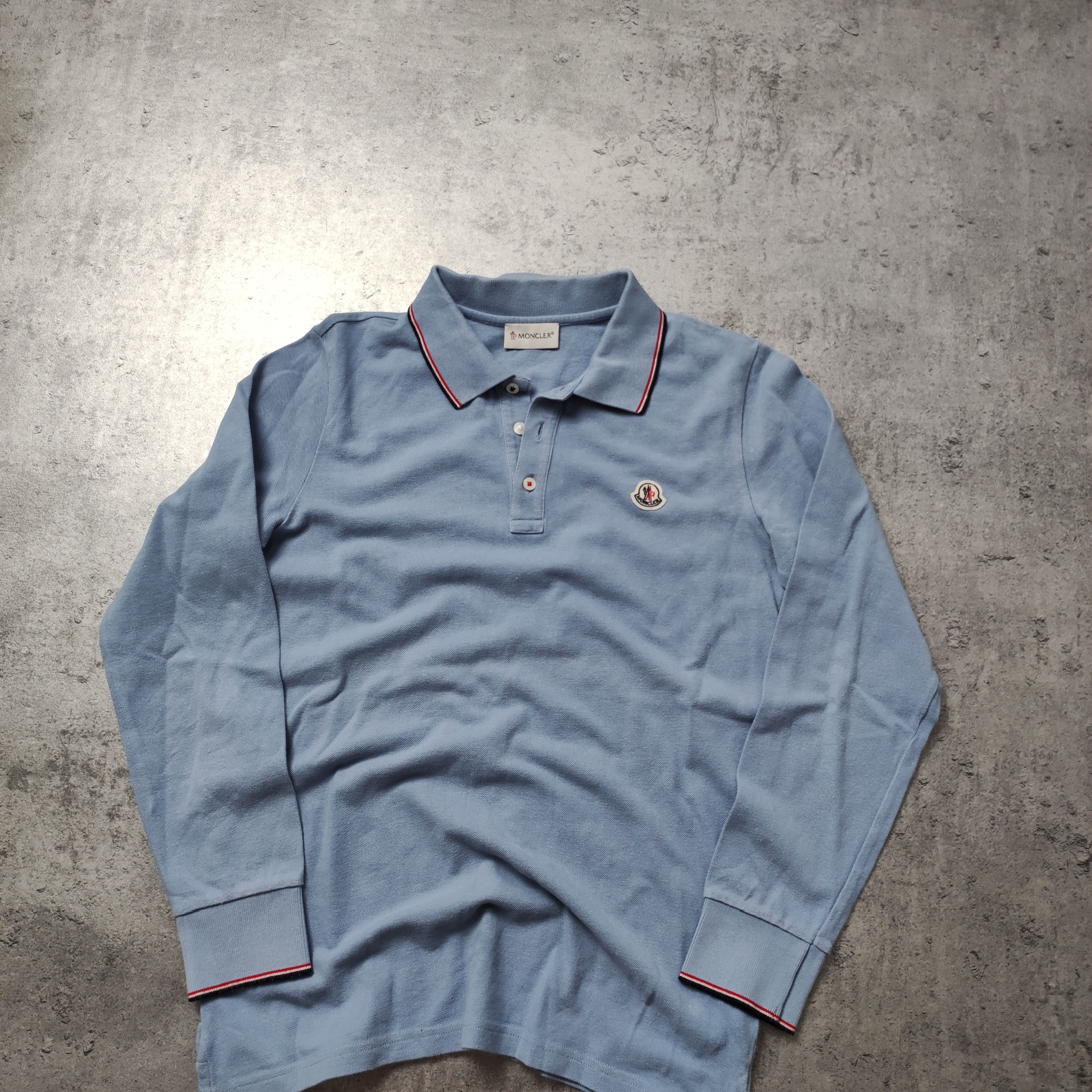 Moncler RARE Moncler Maglia Manica Longsleeve Gray-Blue Polo Shirt Size S / US 4 / IT 40 - 2 Thumbnail