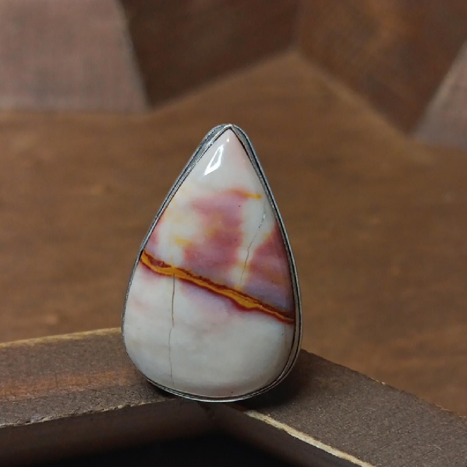 Designer Elegant Teardrop Mookaite Ring Size ONE SIZE - 1 Thumbnail