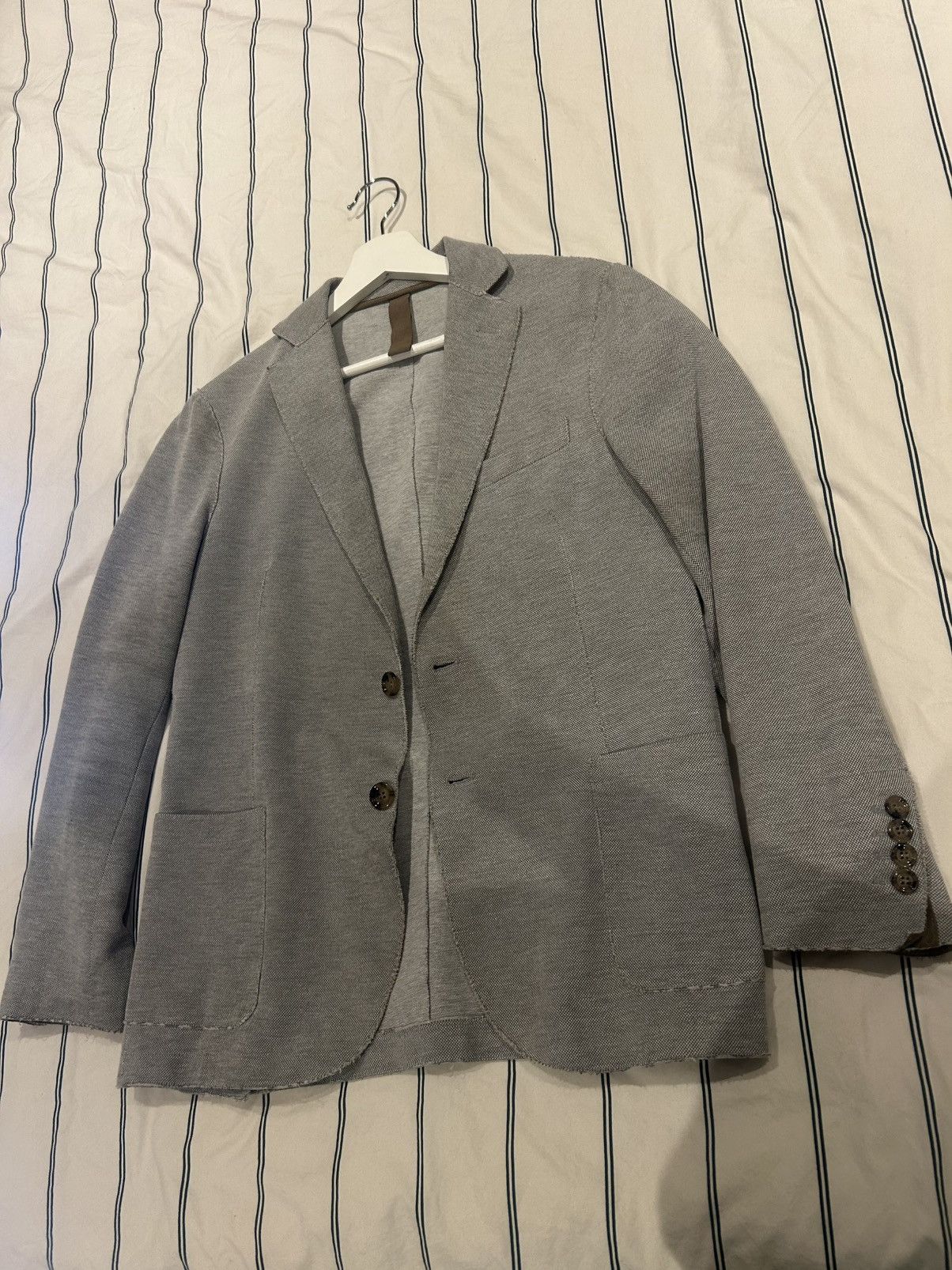 Eleventy Eleventy €1.200 Semi Distress brand new Grey Suit Coat Size 36S - 4 Thumbnail