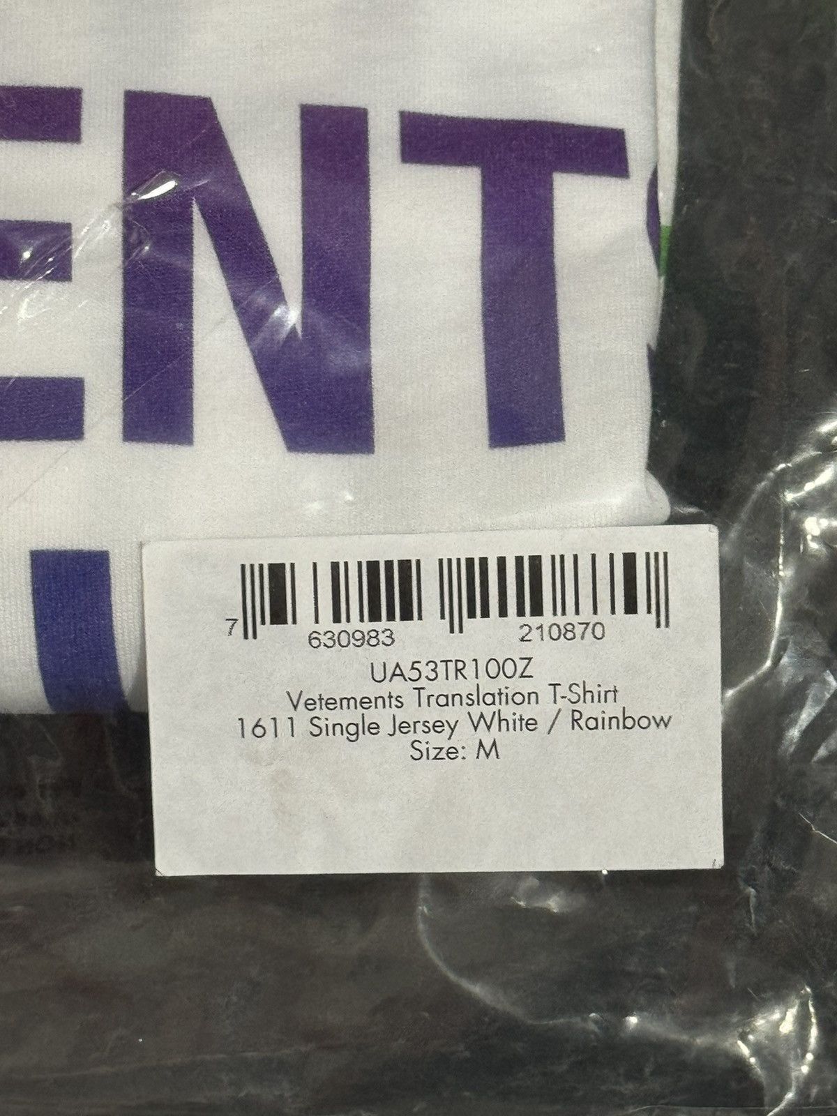 Vetements Vetements White Rainbow Translation Tee Medium Size US M / EU 48-50 / 2 - 4 Thumbnail