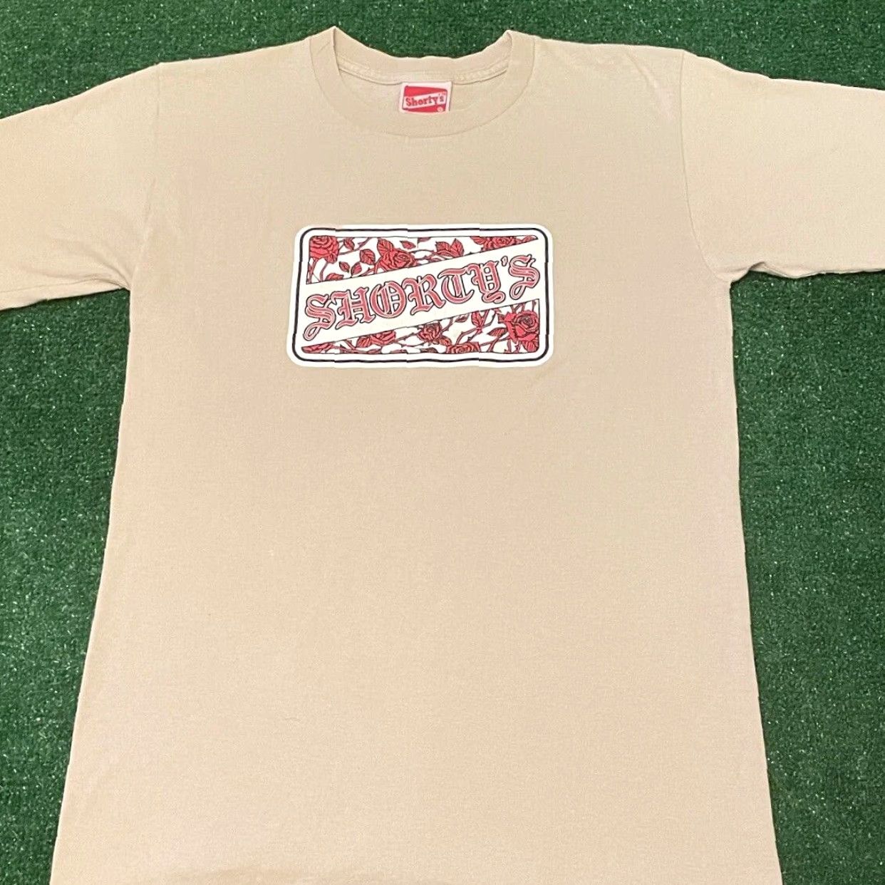 Spell VINTAGE Shortys 90s Skate Tee Shirt Mens Size S Beige Skateboard VTG Spell Out Y2k Size US S / EU 44-46 / 1 - 3 Thumbnail