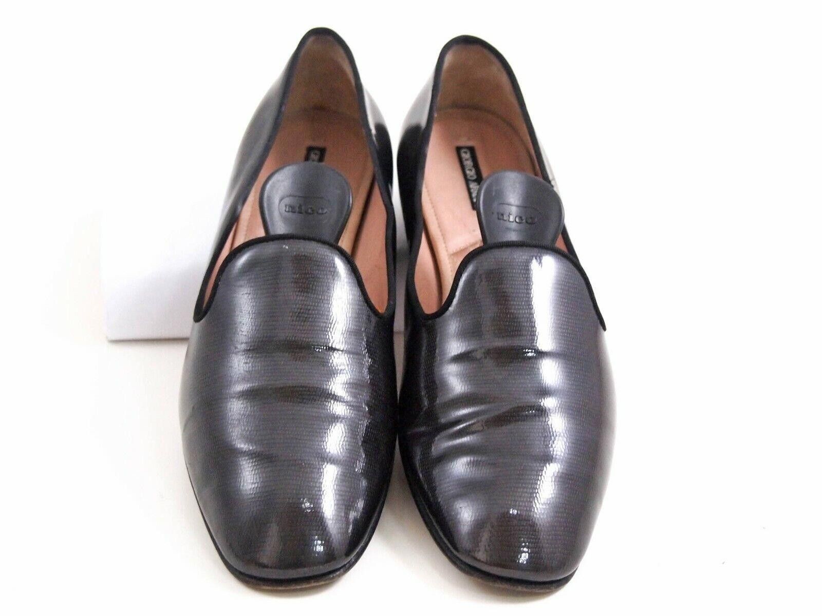 Giorgio Armani Giorgio Armani Loafers Metallic Gray Pat Leather EU 36 US 6 Size US 6 / IT 36 - 3 Thumbnail