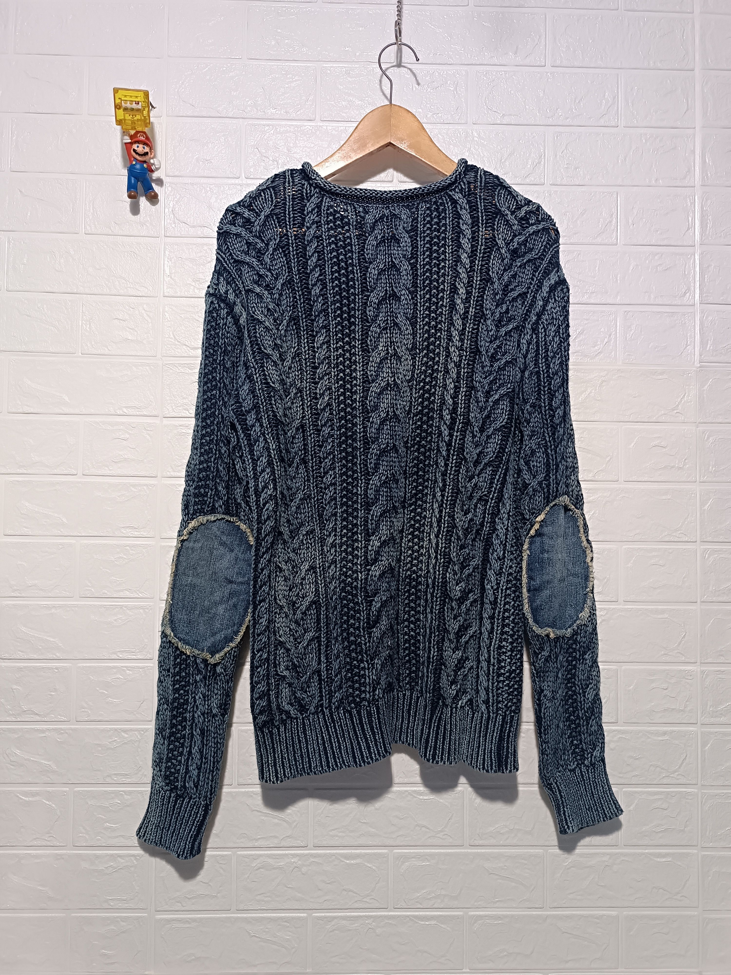 Denim & Supply Ralph Lauren Sweater Knit Indigo Dyed Wash Elbow Patch Denim Size US M / EU 48-50 / 2 - 6 Thumbnail