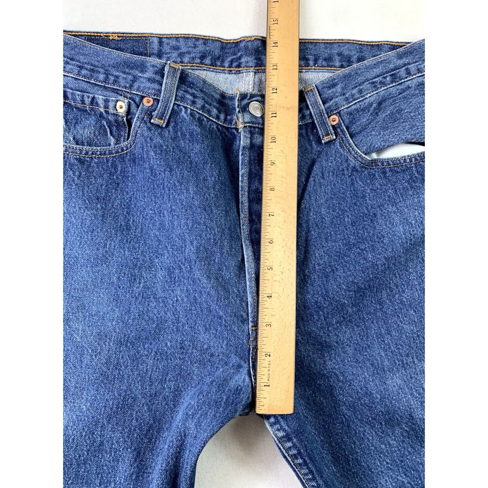 Levi's Levis 501 Jeans USA Blue Button Fly Mens 1990 vtg 36x36 (Fits 34x32) Made in Size US 34 / EU 50 - 6 Thumbnail