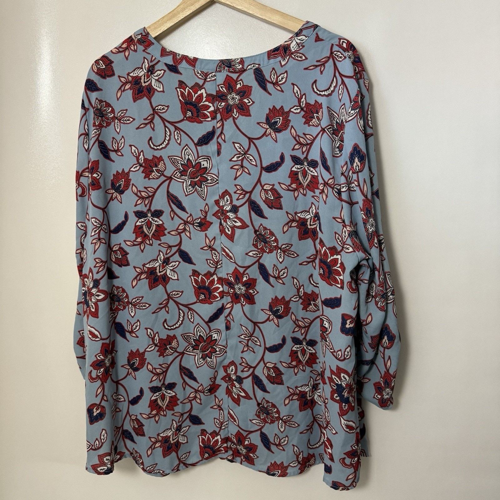 Other Catherines Women's Blouse Breezeway Blue Paisley Georgette Size XXL / US 16-18 / IT 52-54 - 3 Thumbnail
