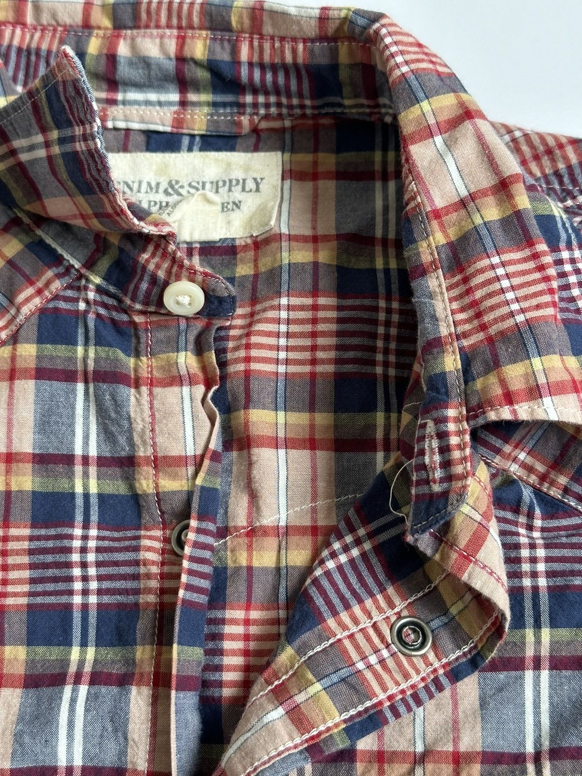 Ralph Lauren Ralph Lauren Denim & Supply Check Plaid Short Sleeve Shirt M Size US M / EU 48-50 / 2 - 6 Thumbnail