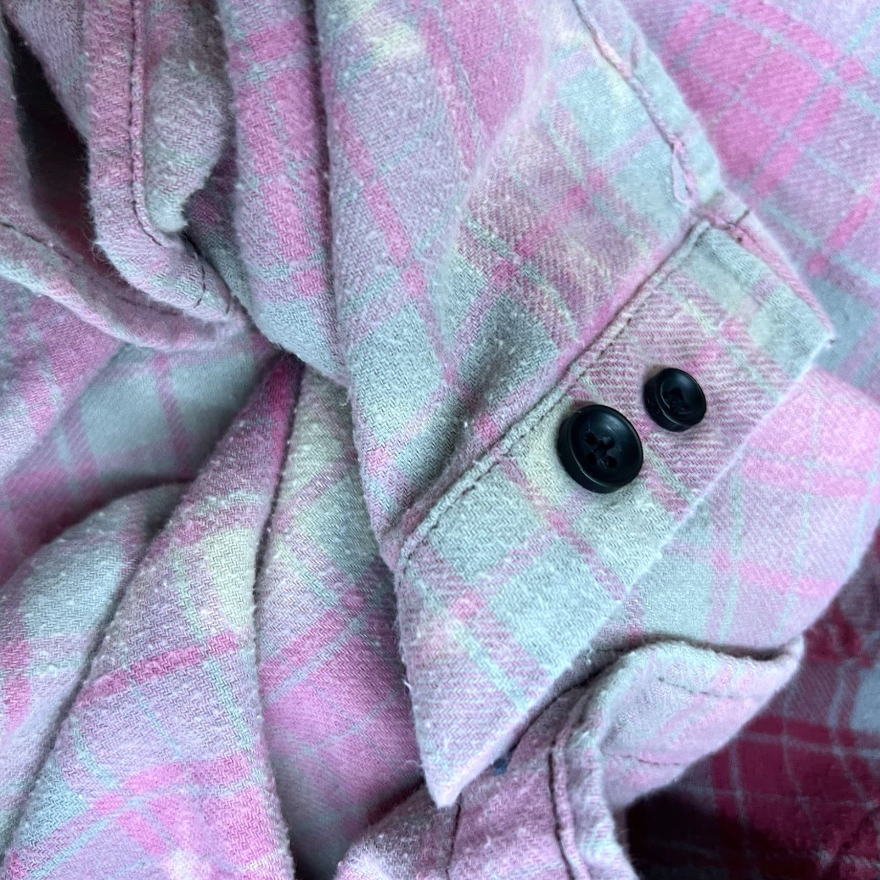 Vintage Be Different Be Nice Hand Bleached Flannel Sonoma Shirt Unisex Adults M Red Plaid Vintage No N/A Size M / US 6-8 / IT 42-44 - 6 Thumbnail