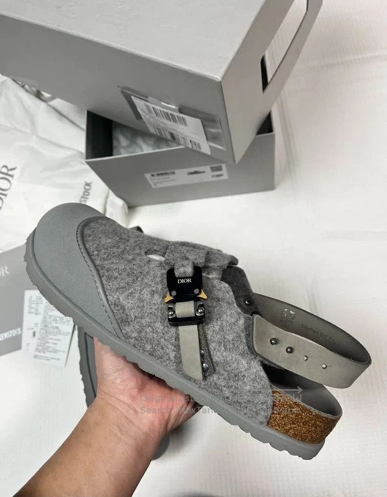 Dior Dior Birkenstock Tokio Mules in Grey. Size US 11 / EU 44 - 3 Thumbnail