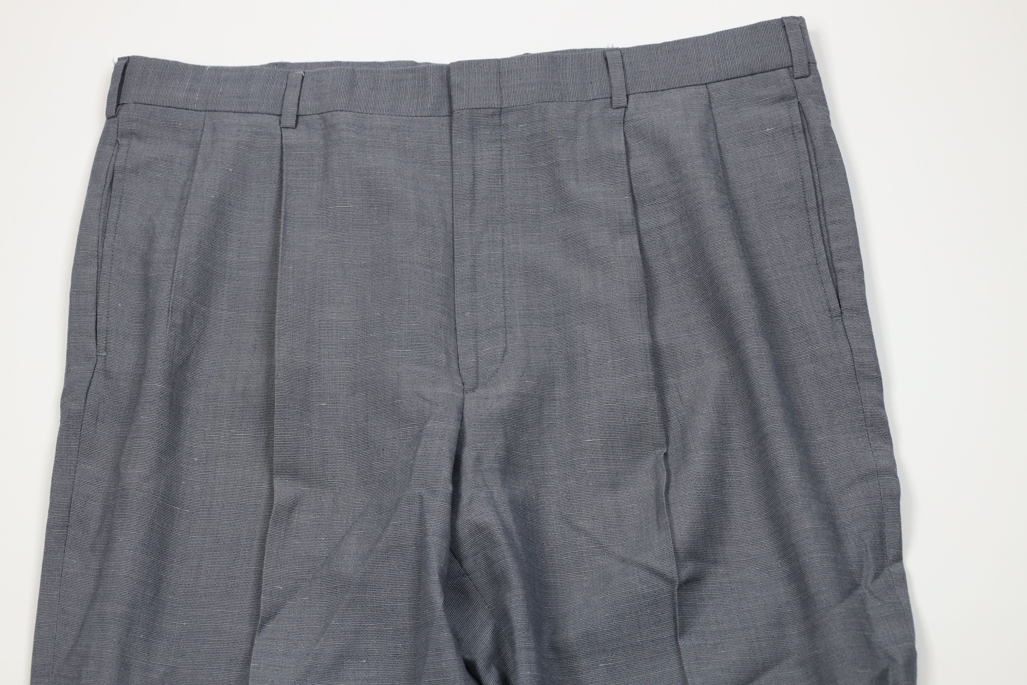 Lands' End Vintage 90s Lands End Wool Linen Wide Leg Chino Pants USA Size US 38 / EU 54 - 2 Thumbnail