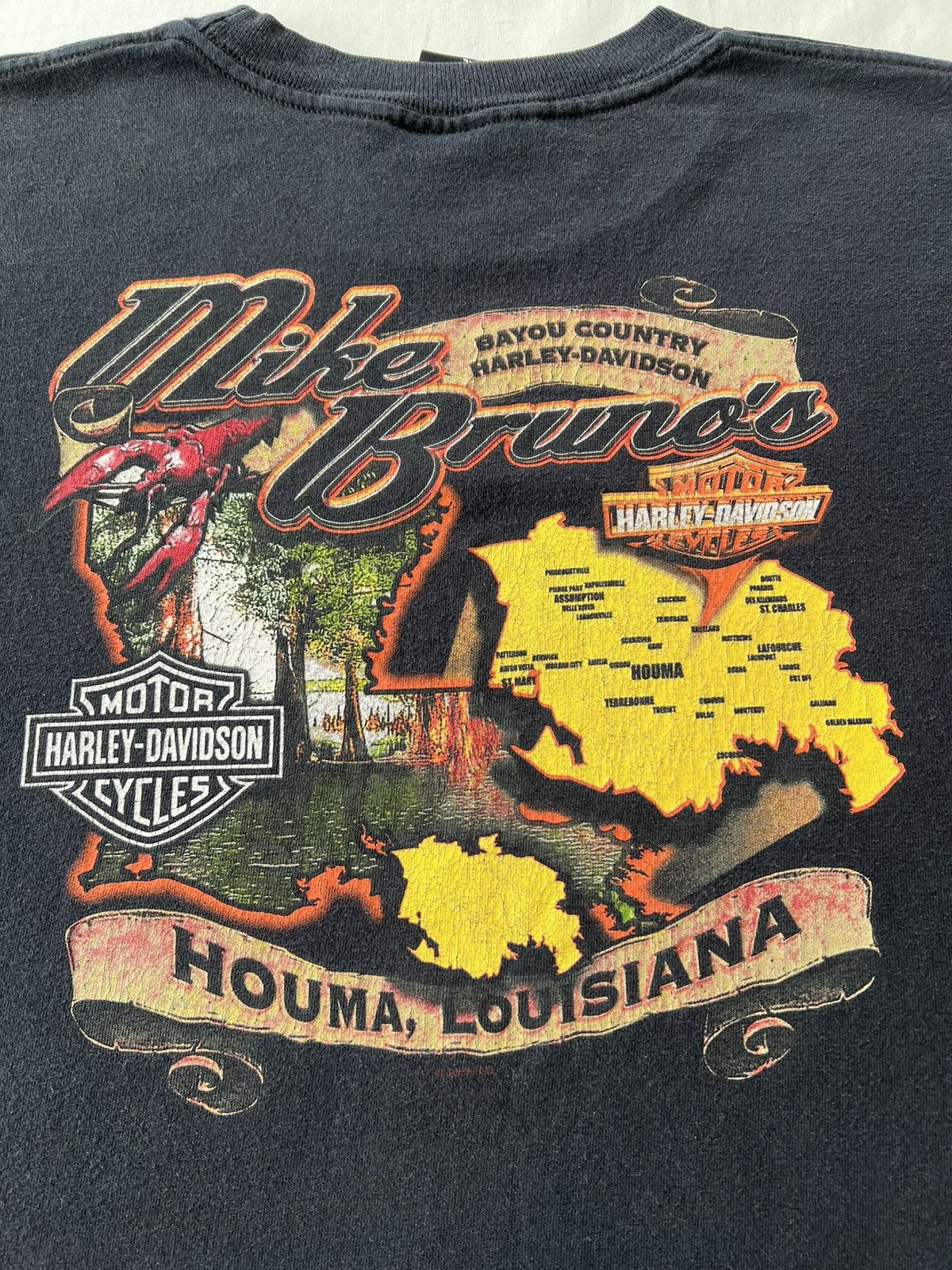 Harley Davidson Vintage 2006 Harley Davidson Motorcycle Louisiana T-shirt Size US XL / EU 56 / 4 - 12 Thumbnail