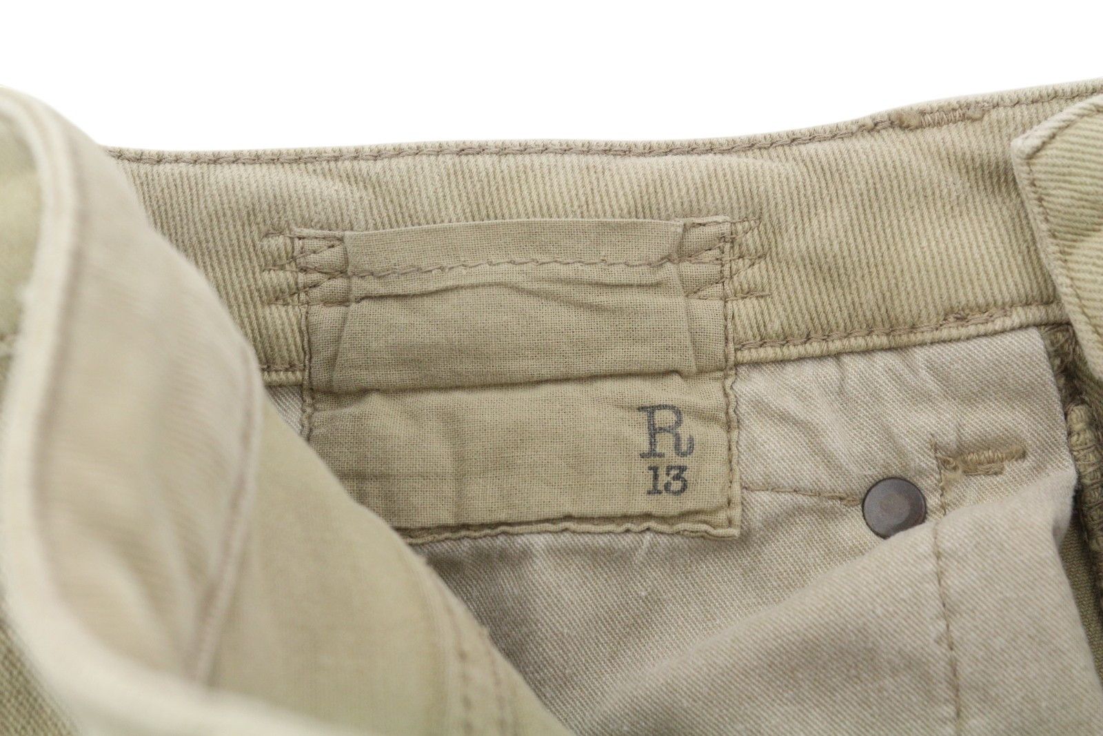 R13 W28 Beige Stretch Cropped Ankle Zip Jeans 88828 Size 28" / US 6 / IT 42 - 8 Thumbnail