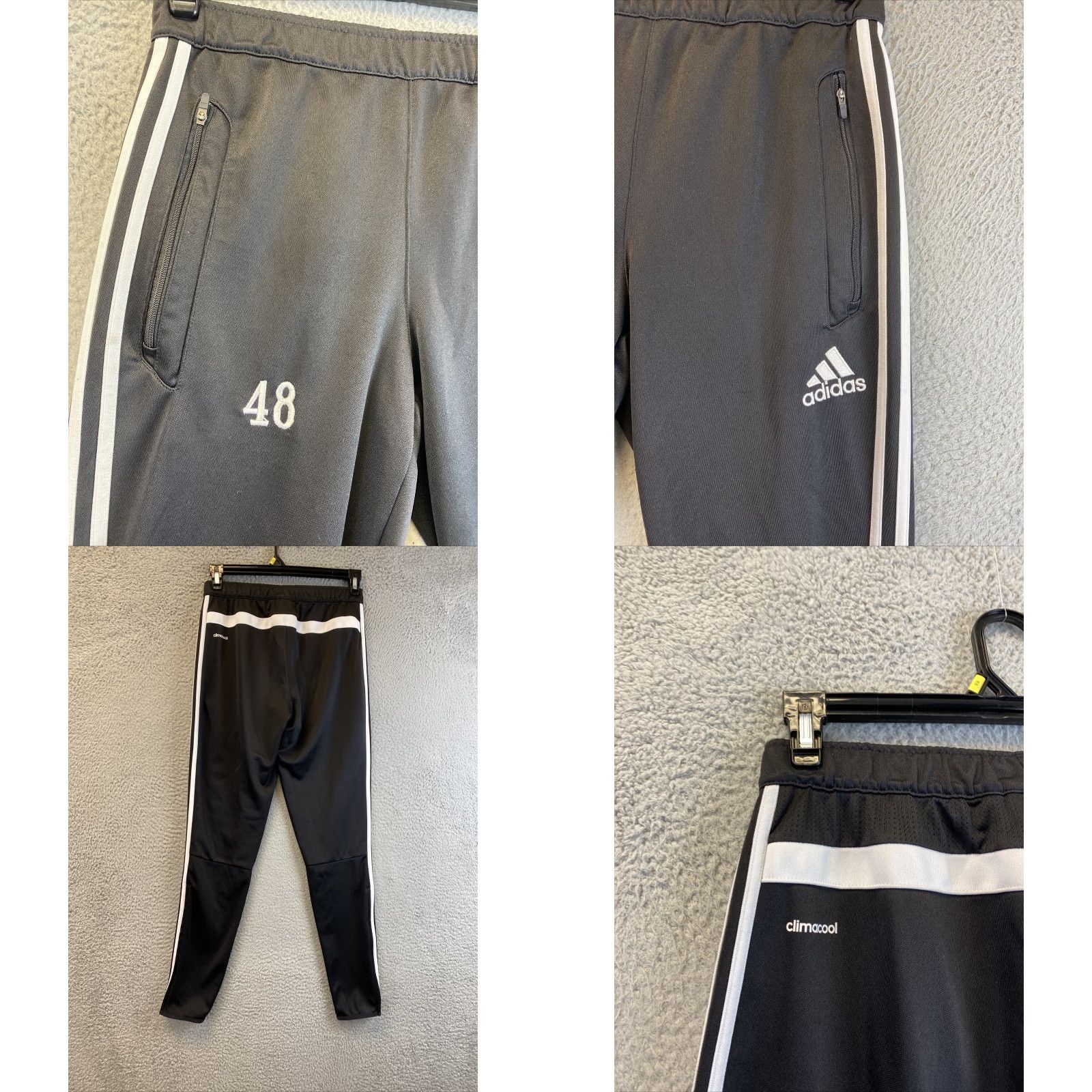 Adidas Adidas Pants S Adult Black Joggers Track Ankle Zip Pockets Logo Men /92-38 Size 28" / US 6 / IT 42 - 8 Thumbnail