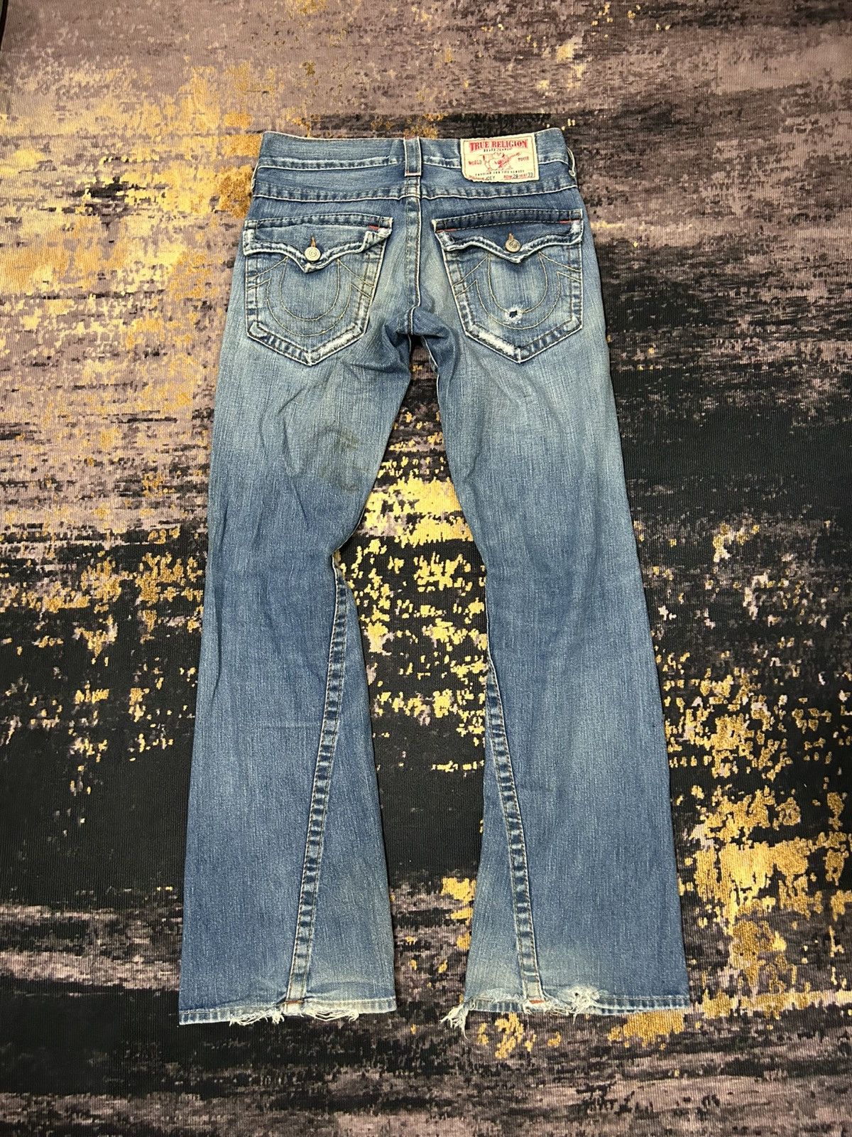 True Religion Vintage True Religion Distressed Flare Jeans Size US 31 - 1 Thumbnail