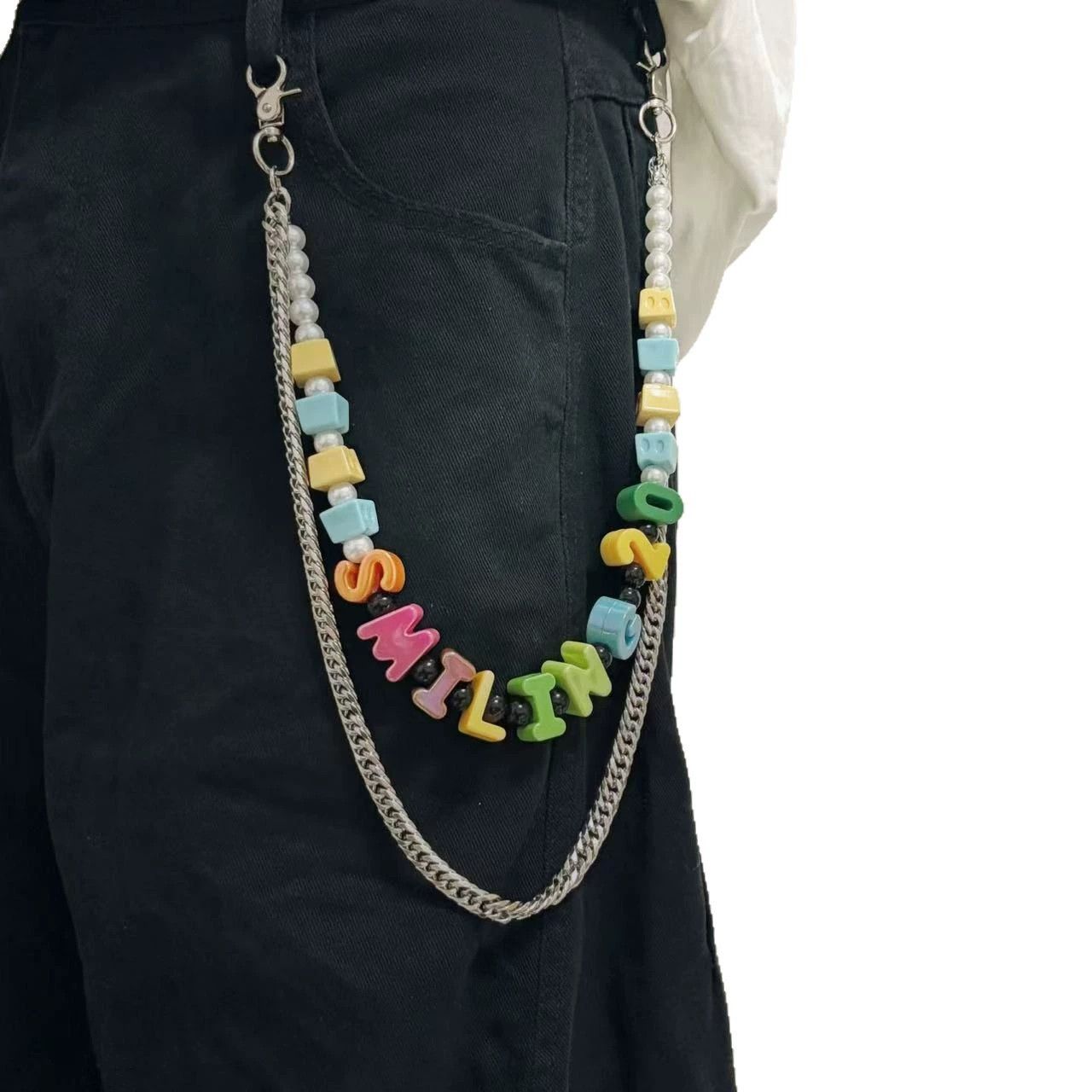 Vintage Retro hip-hop punk style jeans waist chain Size ONE SIZE - 5 Thumbnail