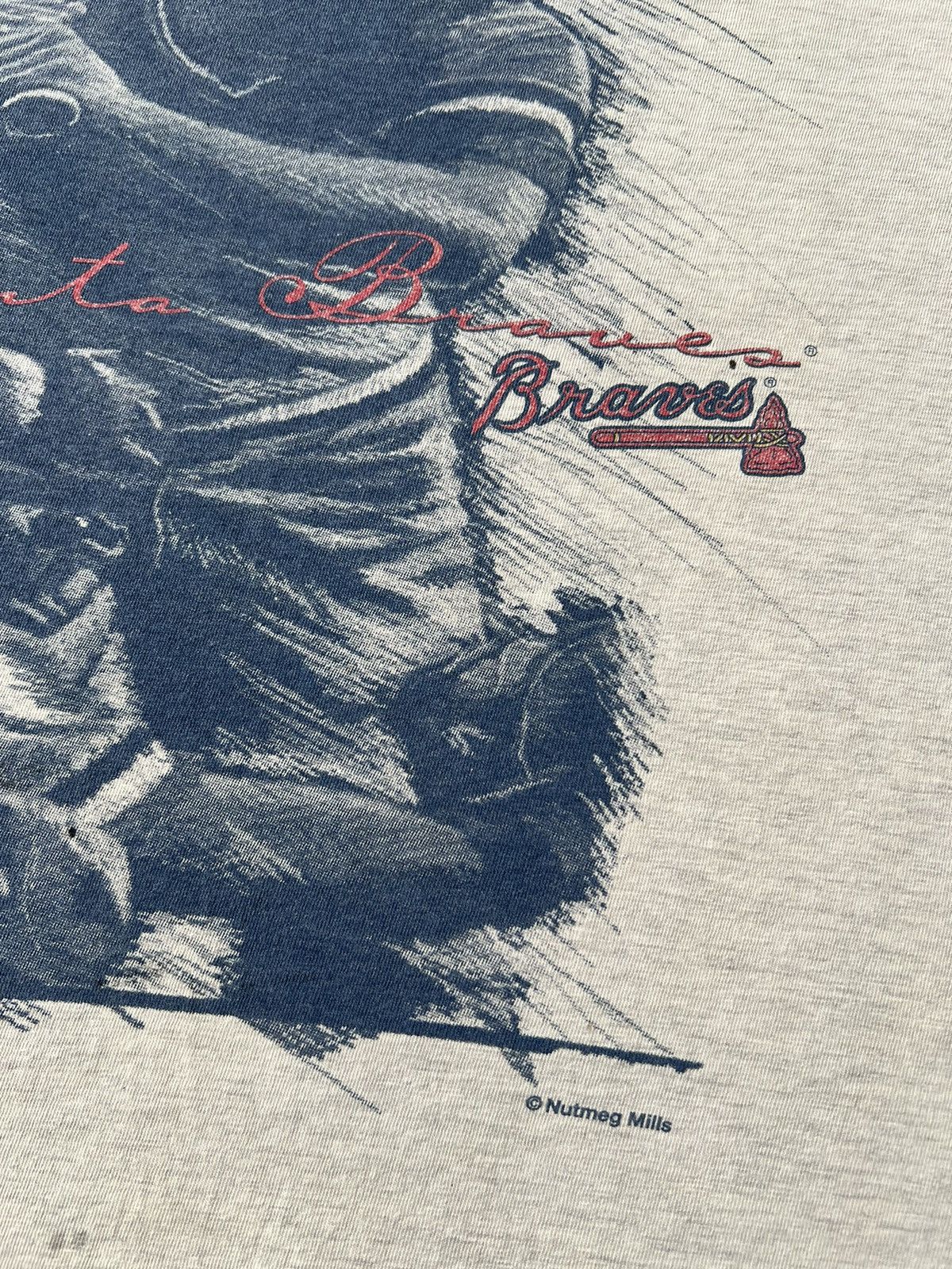 MLB Vintage 1996 Atlanta Braves MLB Nutmeg Gray T-shirt Size US L / EU 52-54 / 3 - 5 Thumbnail