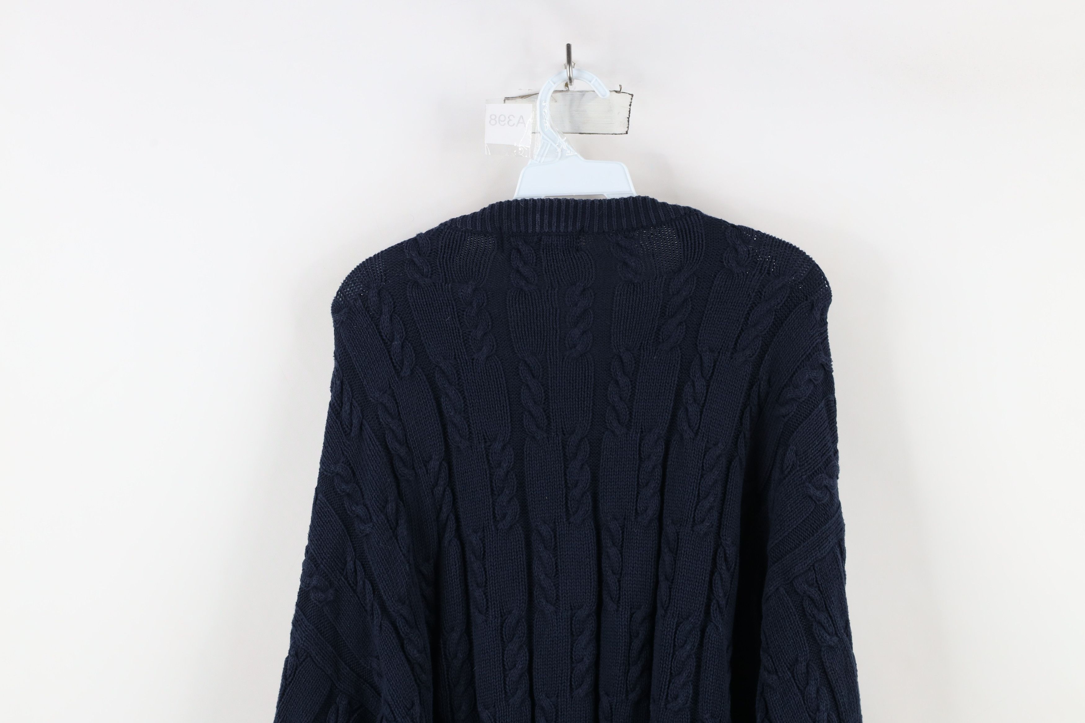 Ralph Lauren × Vintage Vintage 90s Chaps Ralph Lauren Cable Knit Crest Sweater Size US XL / EU 56 / 4 - 13 Thumbnail