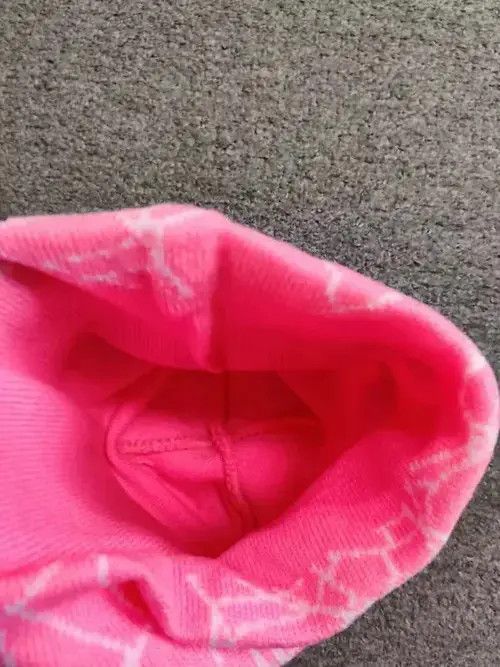 Other Spider Web Graphic No Cuff Beanie Hat Pink Size ONE SIZE - 3 Thumbnail