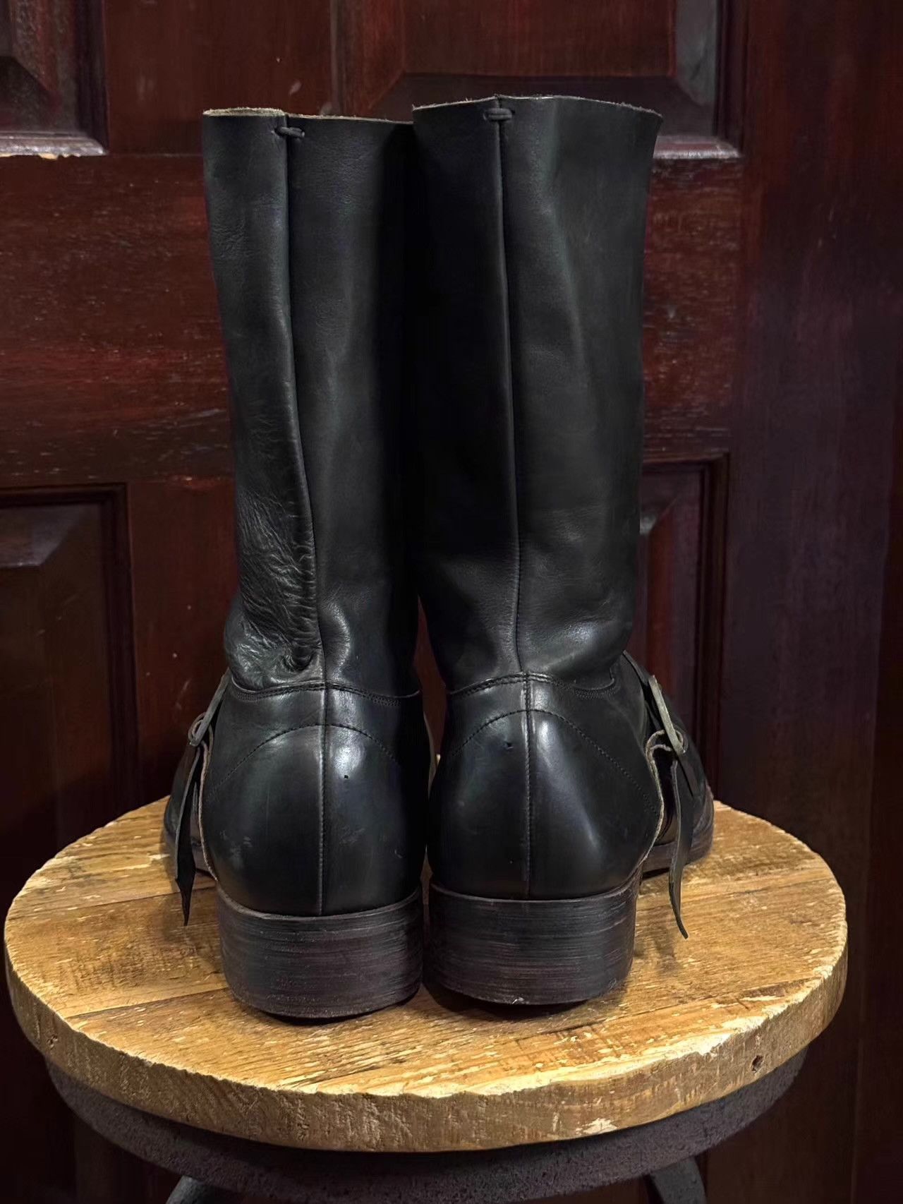 Devoa Devoa Black Buckle Engineer Boots, 100% Calfskin Q25 Size US 8 / EU 41 - 6 Thumbnail