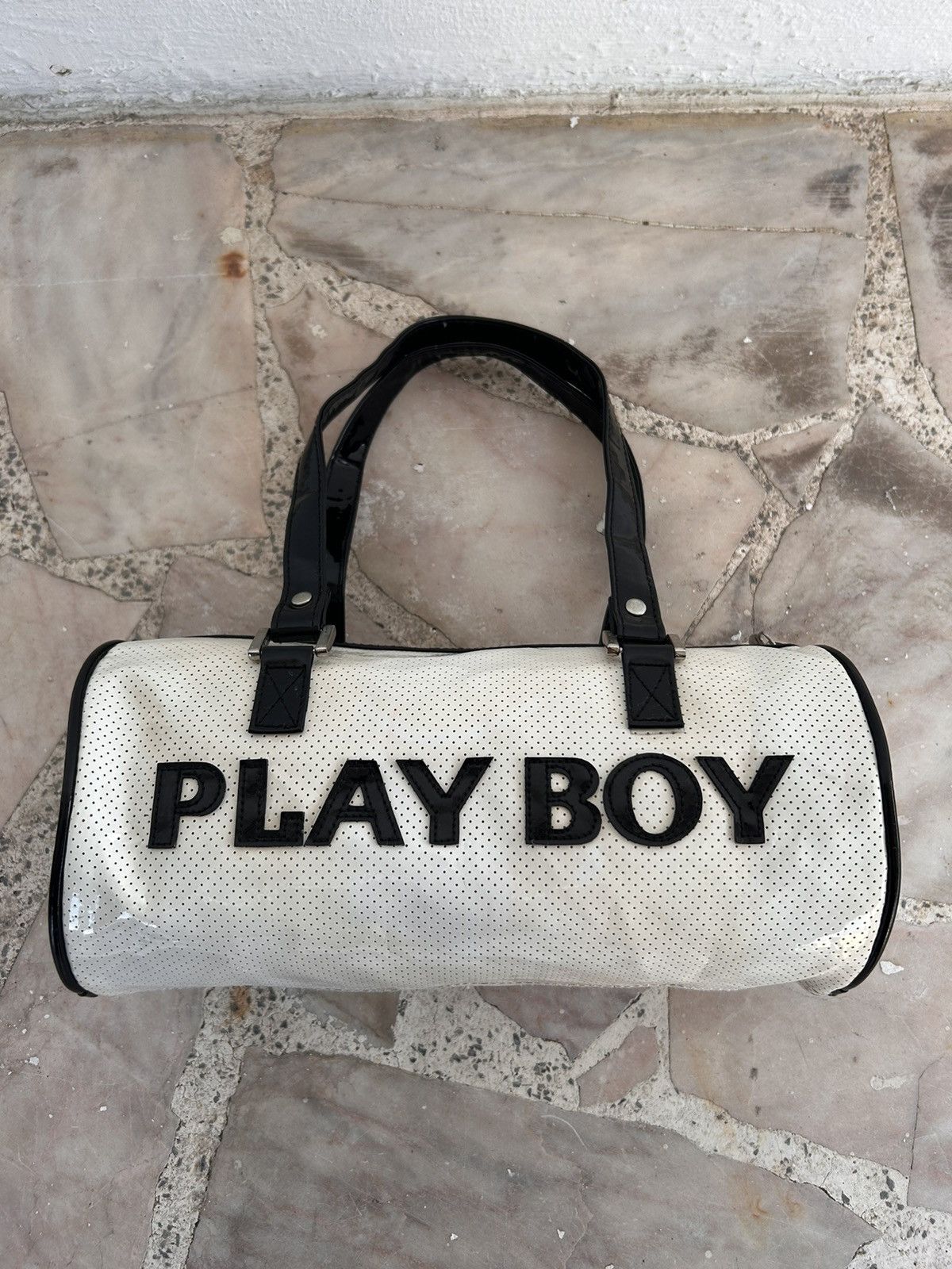 Playboy Playboy Black and white logo duffel bag Size ONE SIZE - 4 Thumbnail