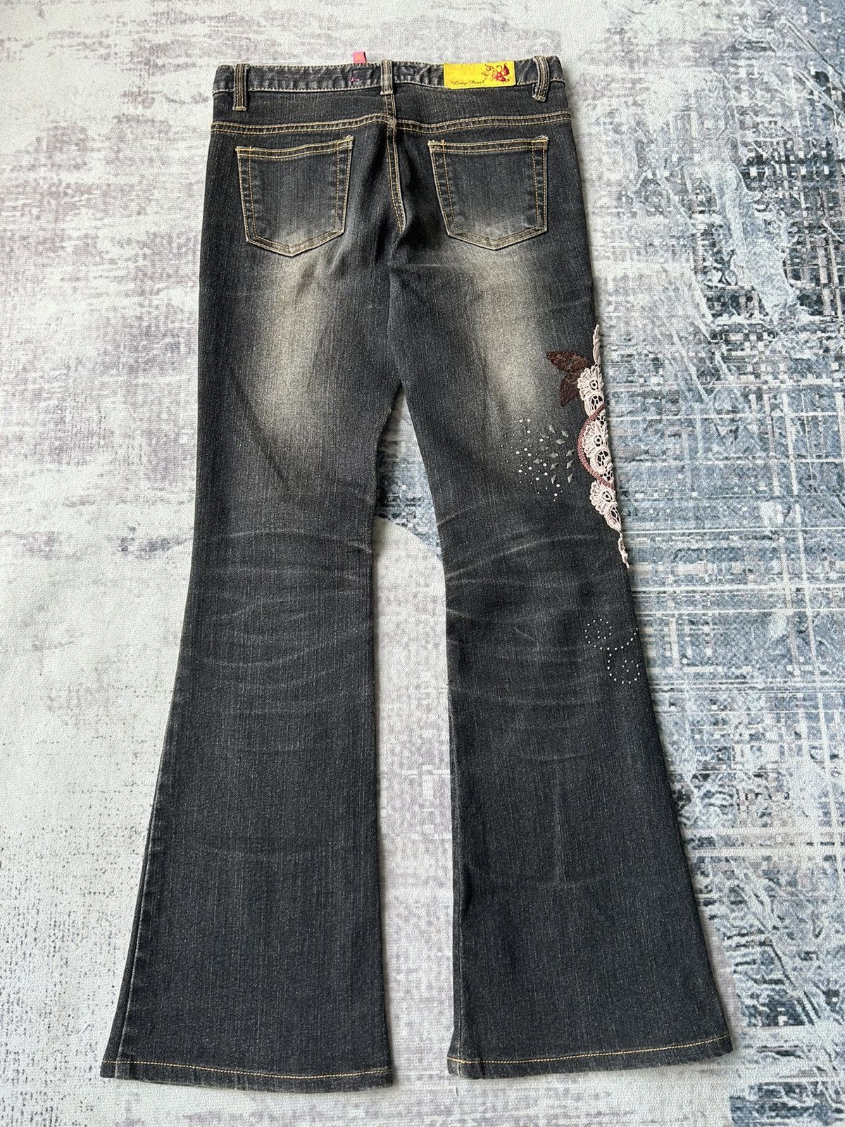 If Six Was Nine Lucy Pearl Flared Jeans Size US 29 - 12 Thumbnail