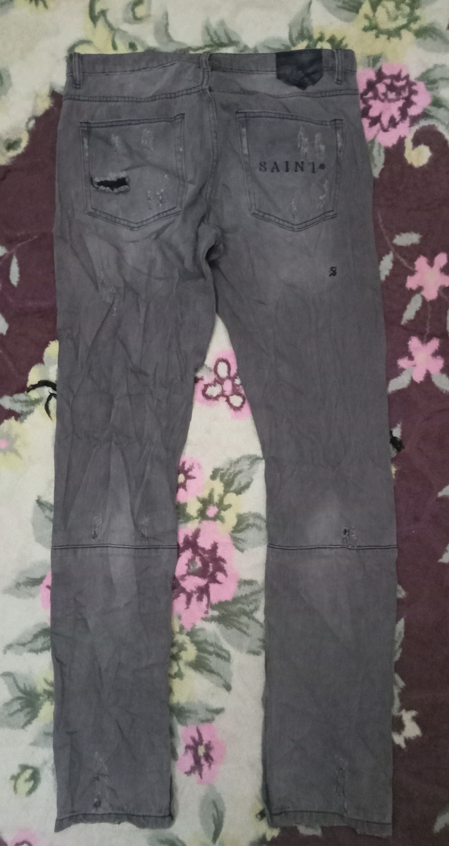 Other Saint Morta Destroyer Rare Design Distressed Jeans Size US 35 - 2 Thumbnail