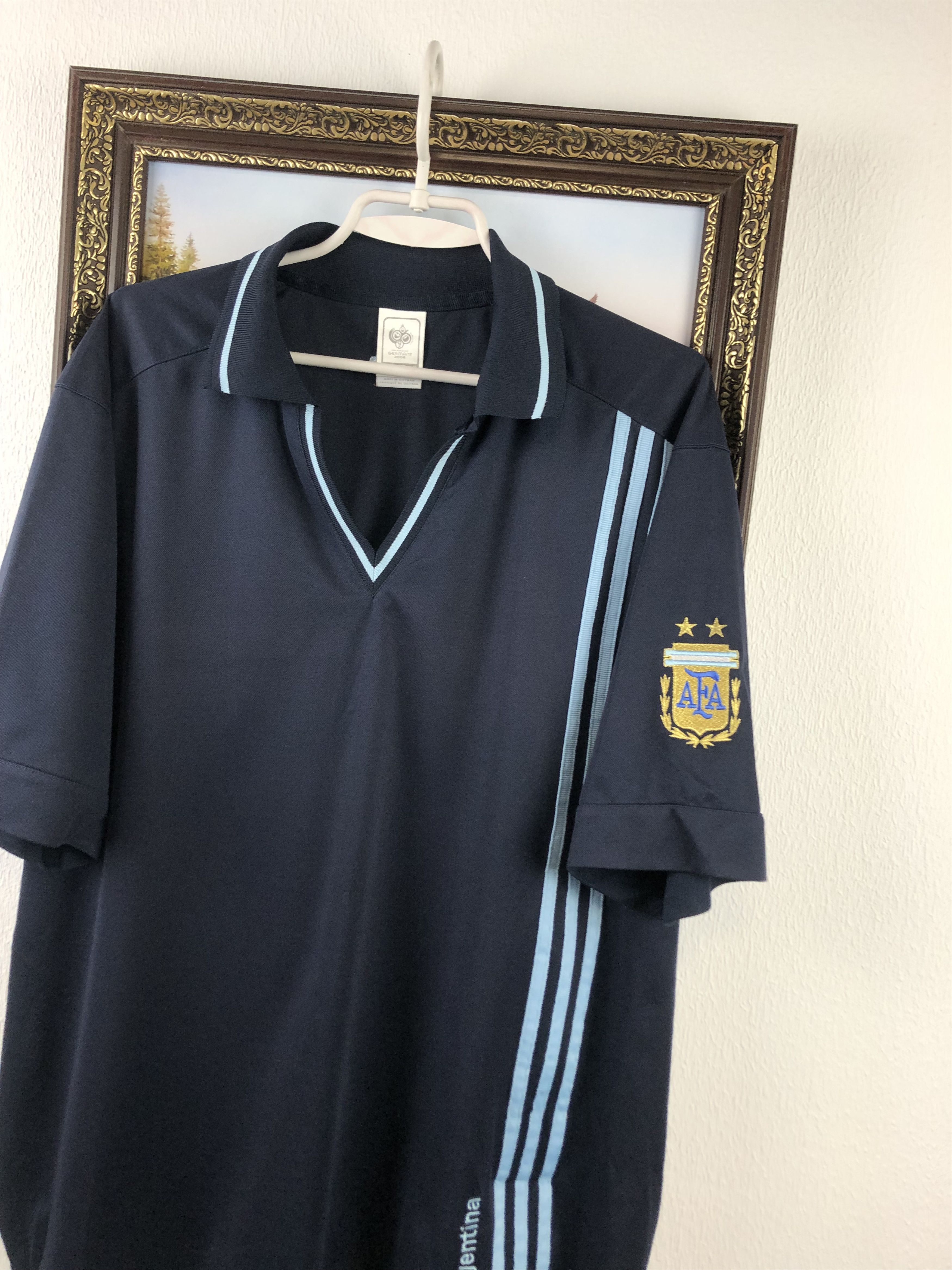 Adidas Vintage Argentina Football Shirt Soccer Jersey Messi Rare Size US XXL / EU 58 / 5 - 4 Thumbnail