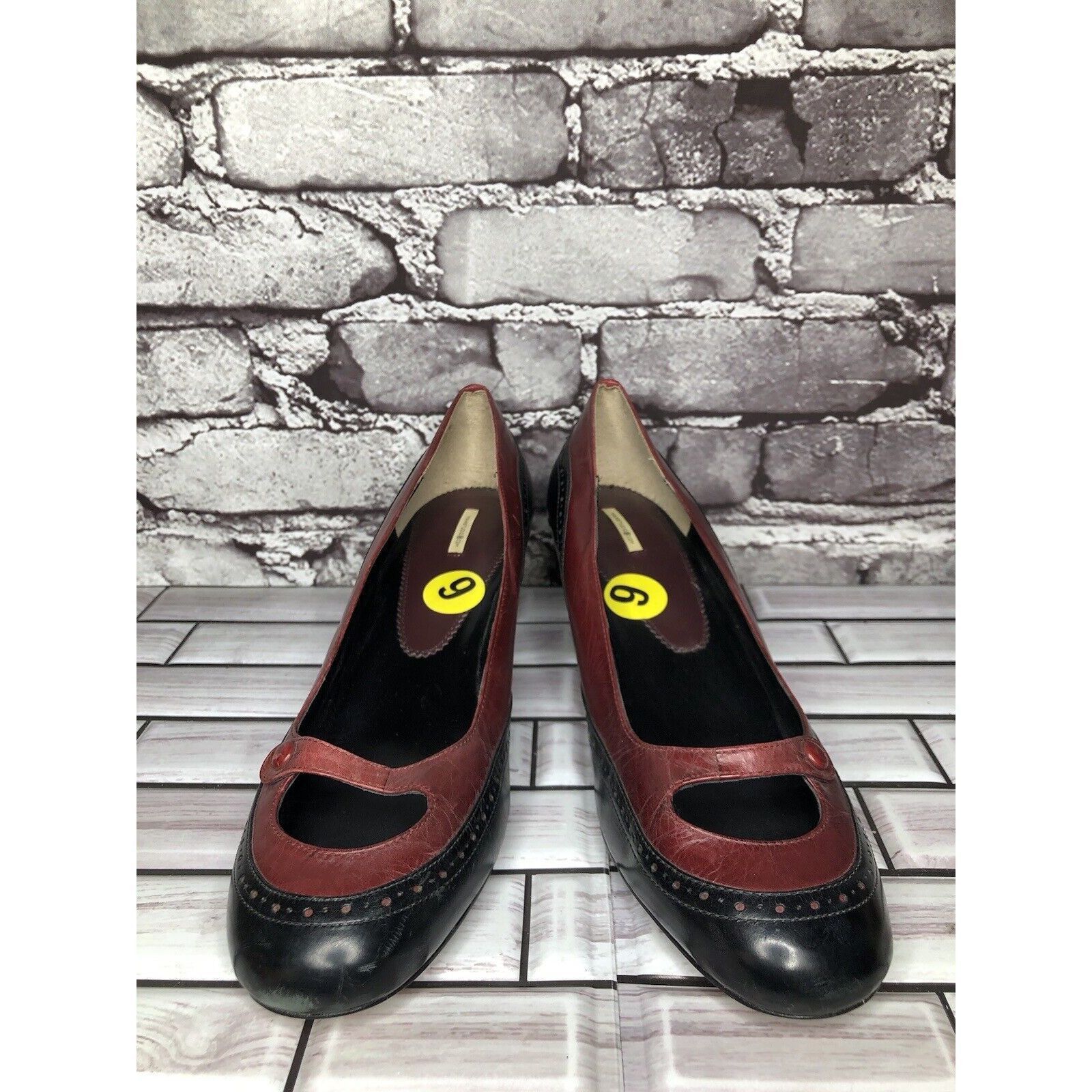 Other Max Studio Burgundy Red Leather MaryJane Strap High Heels Wo Size US 9 / IT 39 - 12 Thumbnail