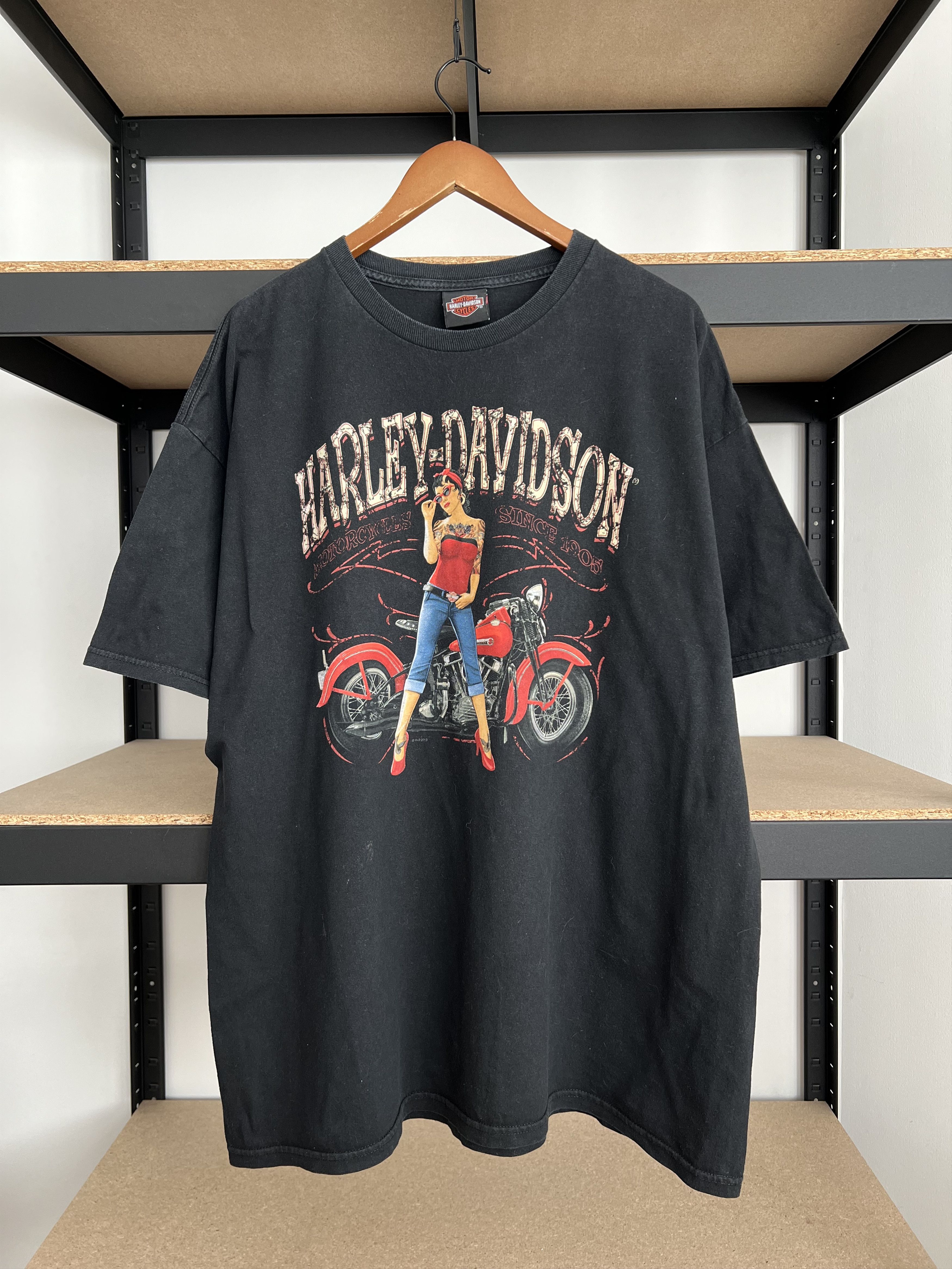Harley Davidson Vintage 2013 Harley Davidson Sexy Girl Ohio Black T-shirt Size US XL / EU 56 / 4 - 1 Thumbnail