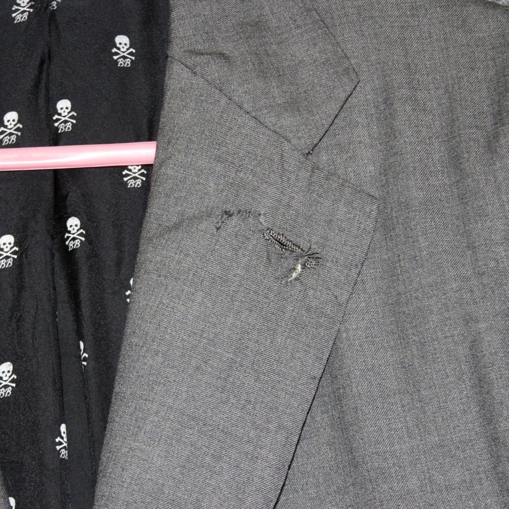 Brooks Brothers Brooks Brothers Golden Fleece Custom Tailored Blazer Men Gray Skull Print 42R Size 42R - 2 Thumbnail