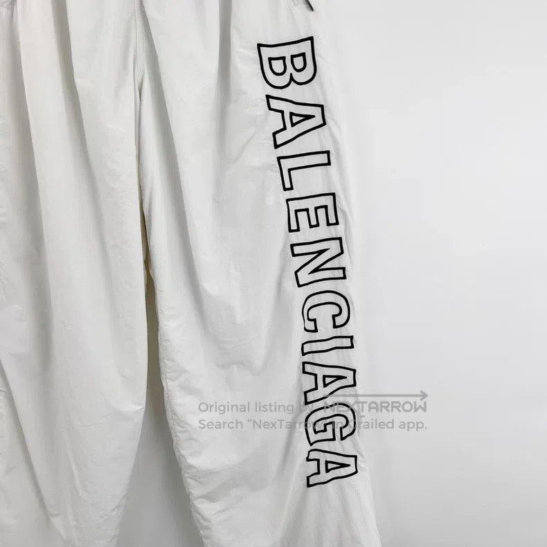 Balenciaga Balenciaga size M White Large Logo Embroidered Nylon Track Size US 27 - 3 Thumbnail